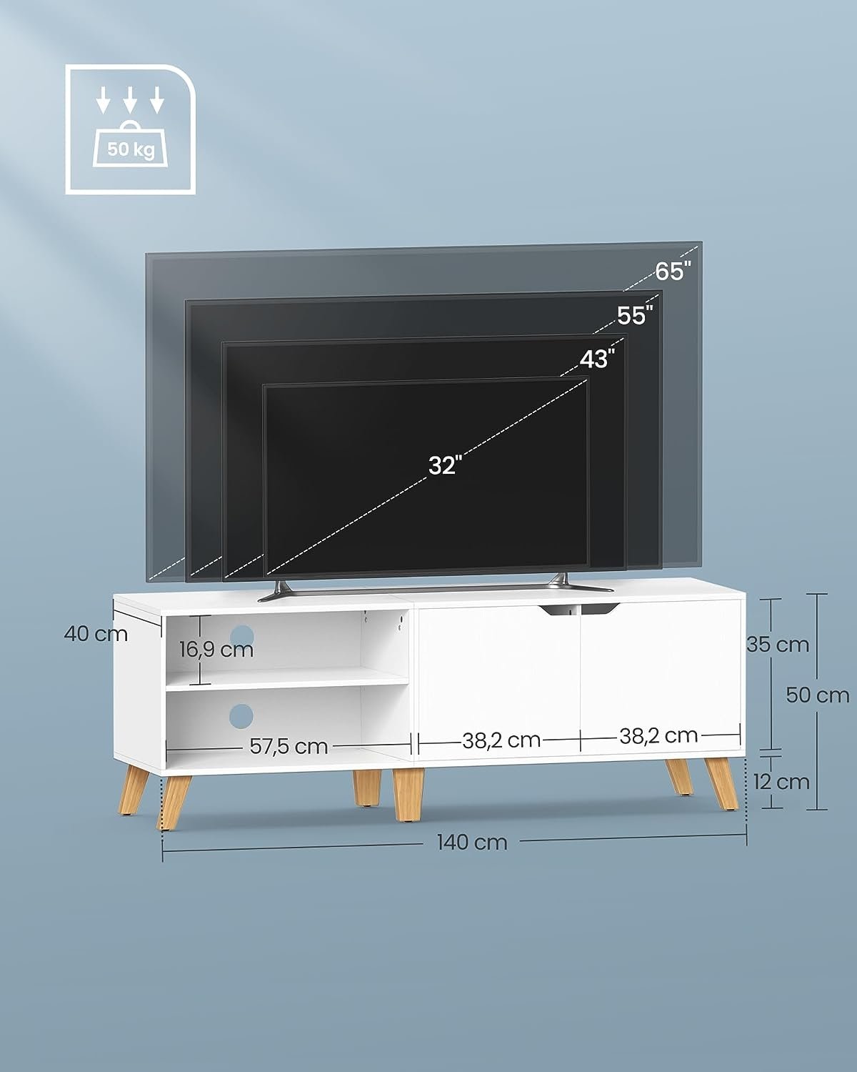 Elegant hvitt TV-skap for sjarm i stuen