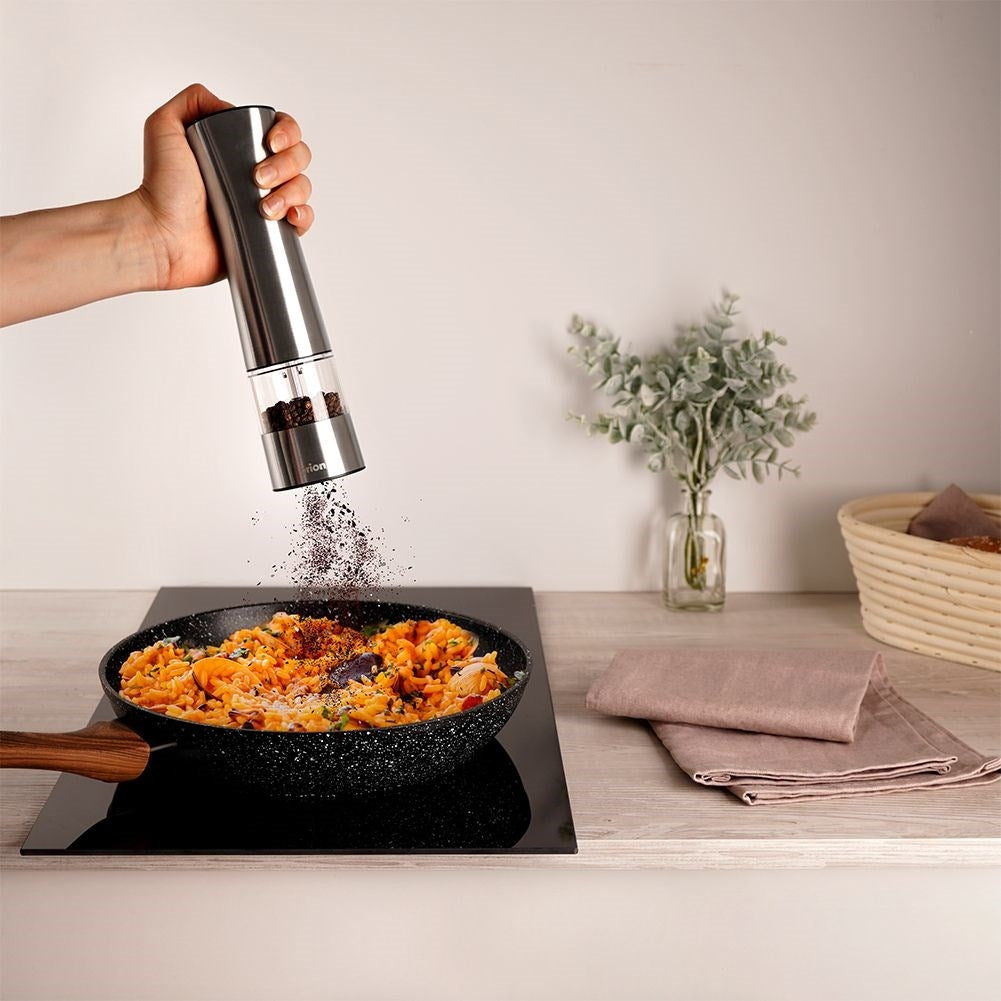 Elektrisk Kvarn för Peppar, Salt och Kryddor i Rostfritt Stål