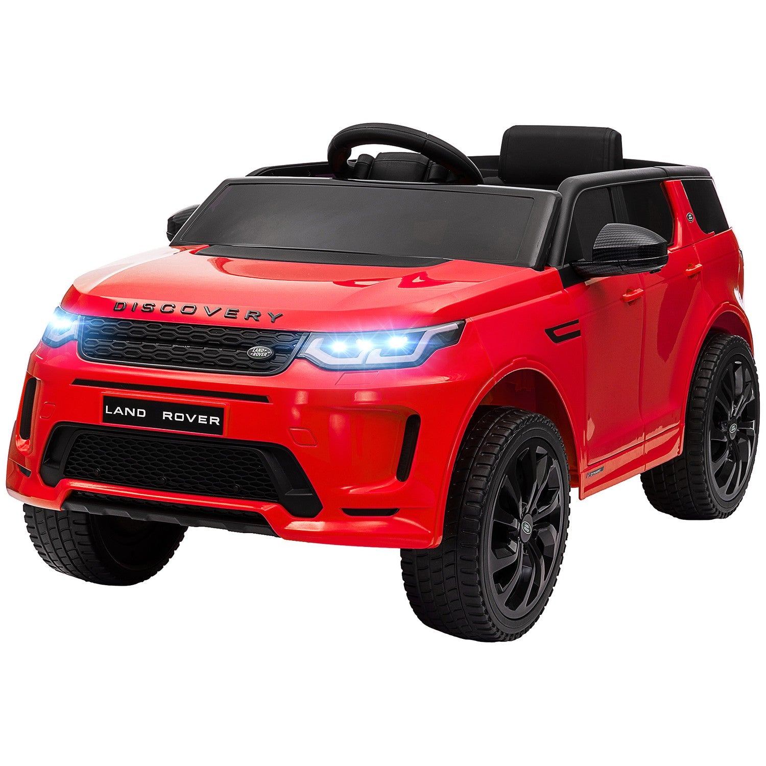 Elektrisk barnbil 12V med fjärrkontroll, LED-lampor, röd