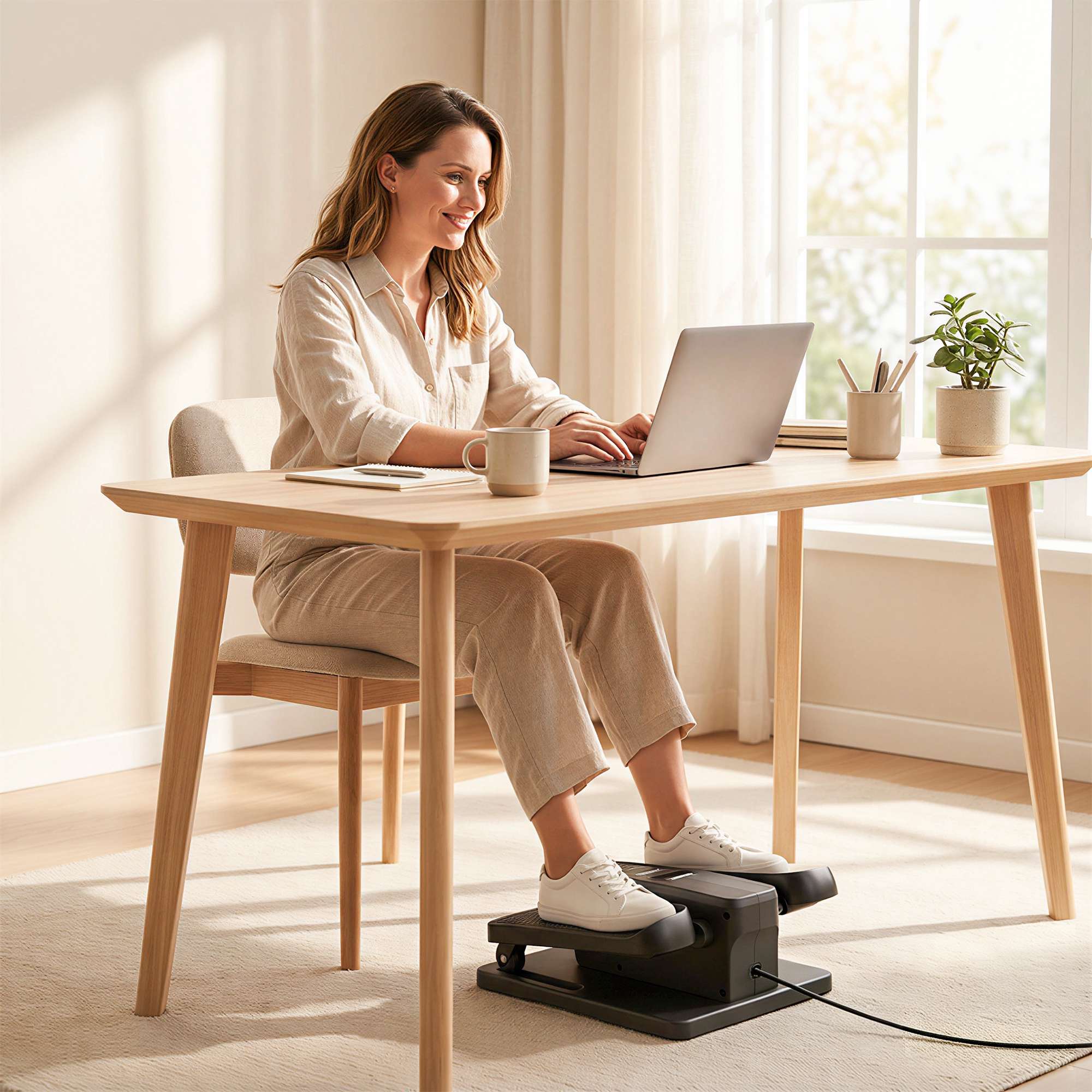 Elektrisk crosstrainer för underbord, fjärrkontroll, LED, 12 hastigheter
