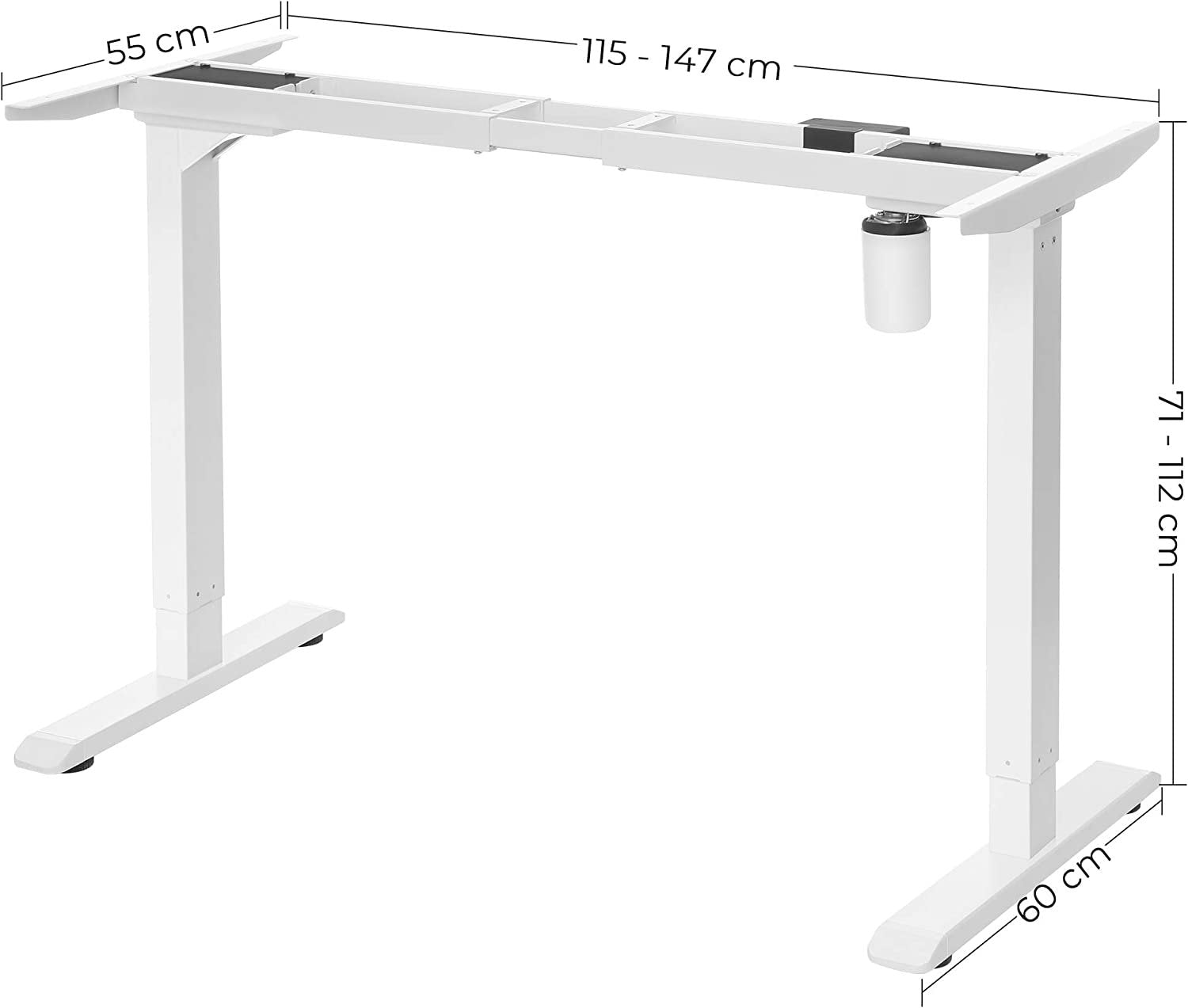 Elektrisk höjdjusterbar skrivbordsram, 71-112 cm, 100 kg belastning