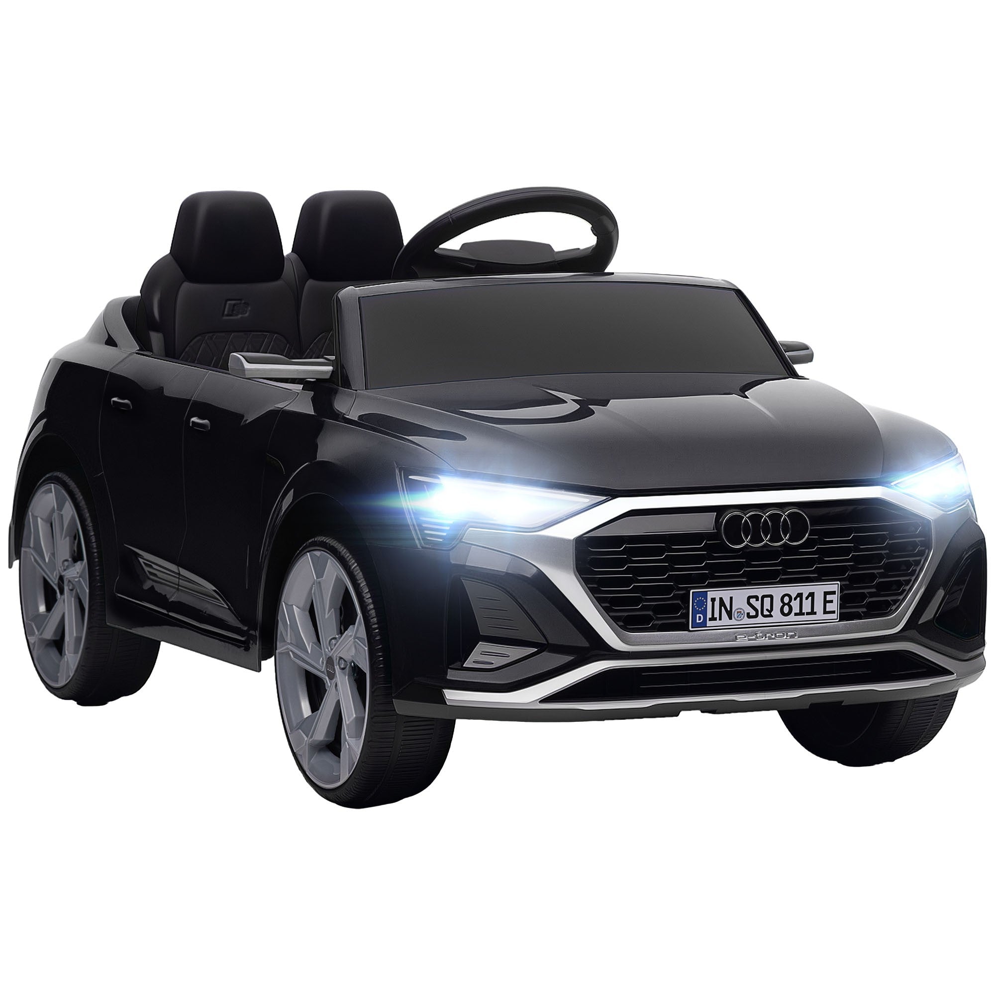 Elektrisk åkbil, 12V Audi Q8, Fjärrkontroll, Svart
