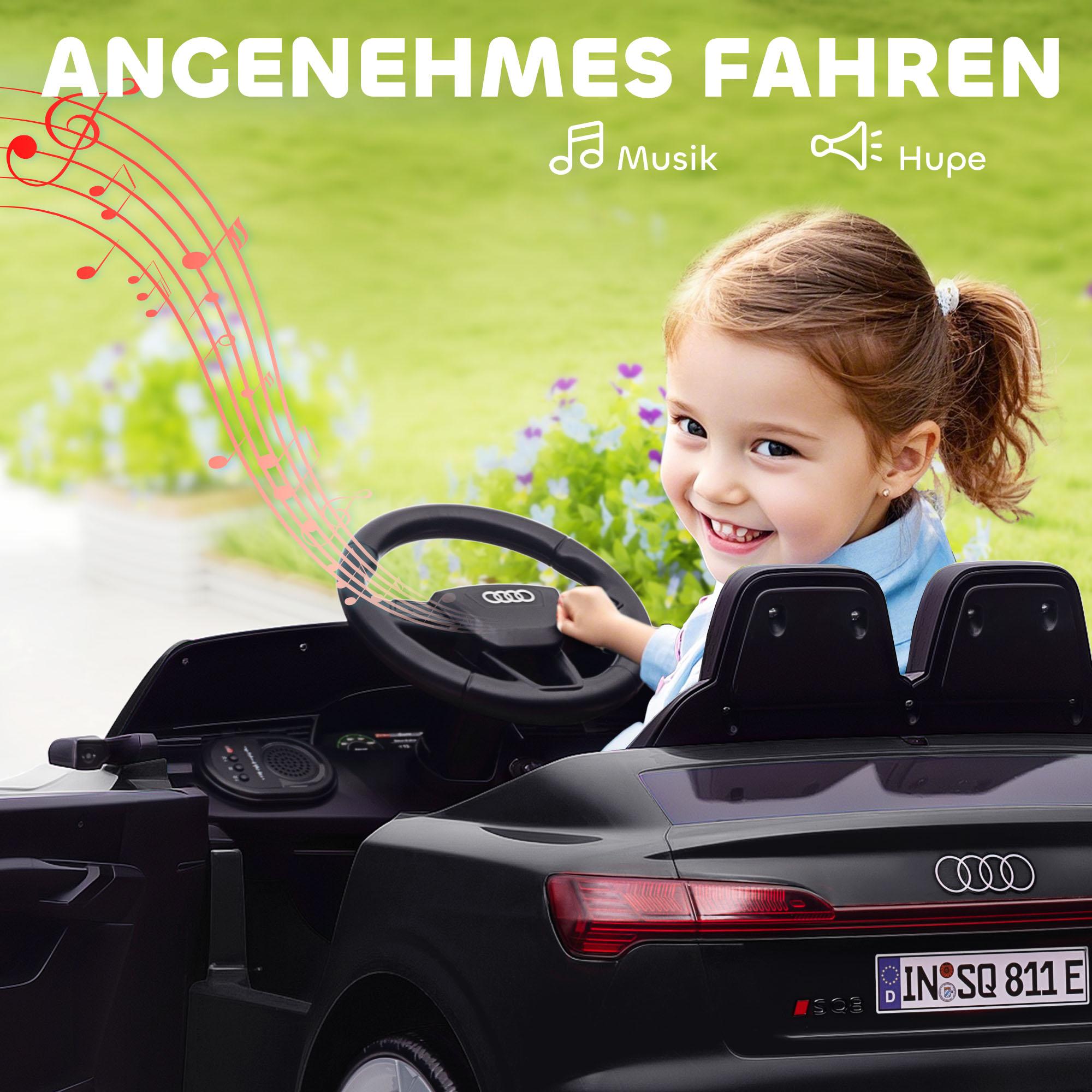 Elektrisk åkbil, 12V Audi Q8, Fjärrkontroll, Svart