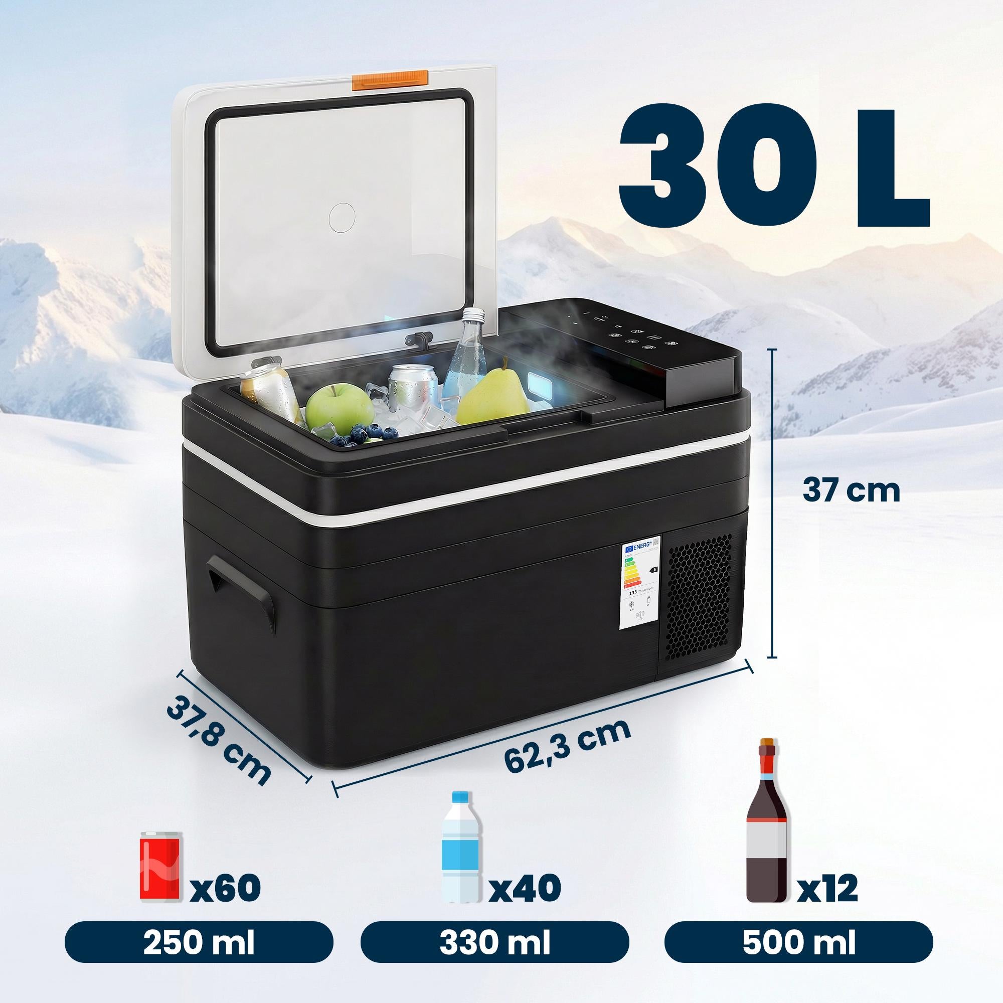 Elektrisk kylbox 30L, -20C till 20C, appstyrning
