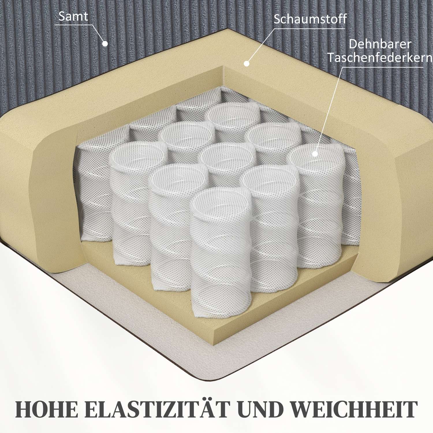 Elektrisk ligg-TV-fåtölj med ståhjälp, mörkgrå