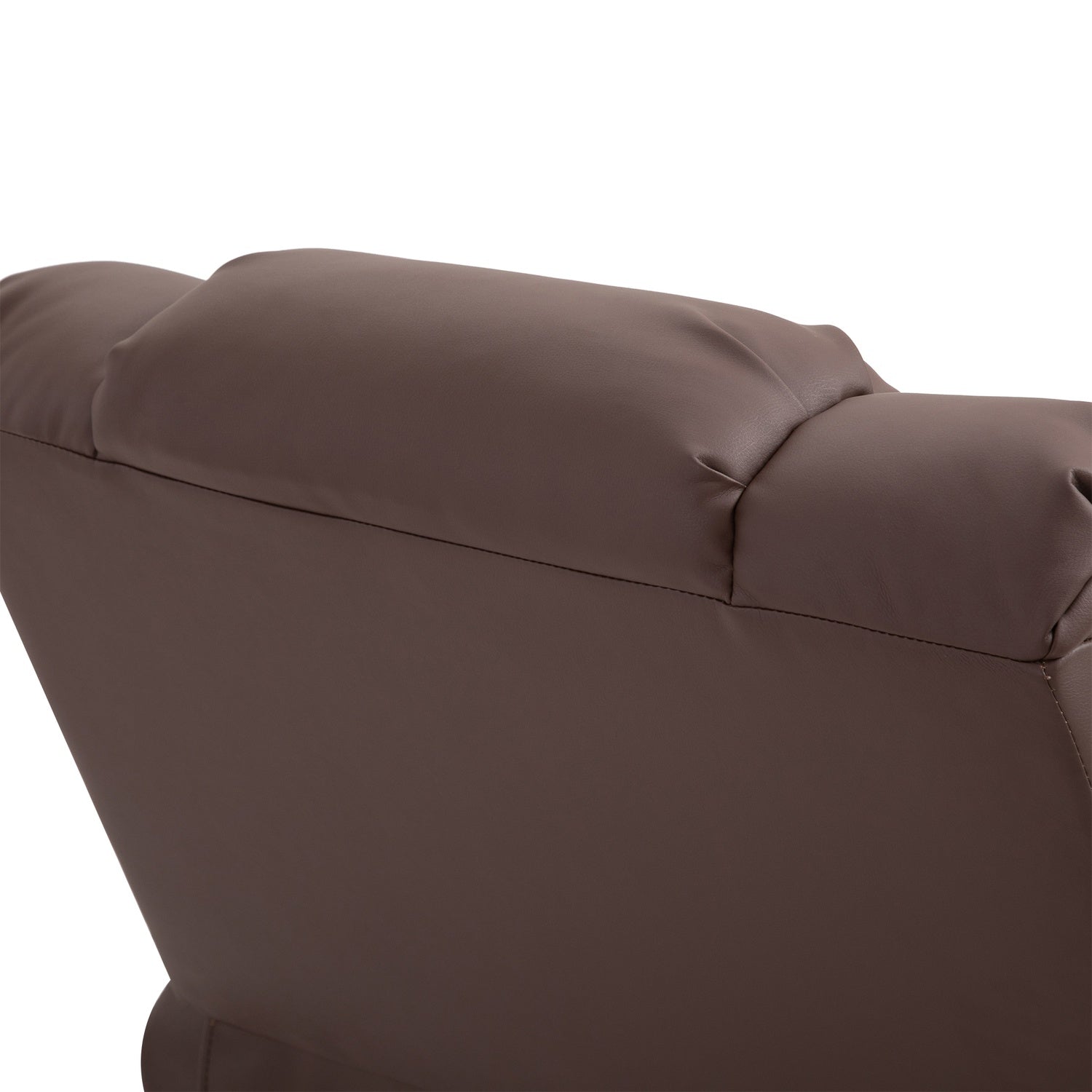 Elektrisk massagefåtölj, brunt konstläder, 94x99 Cm