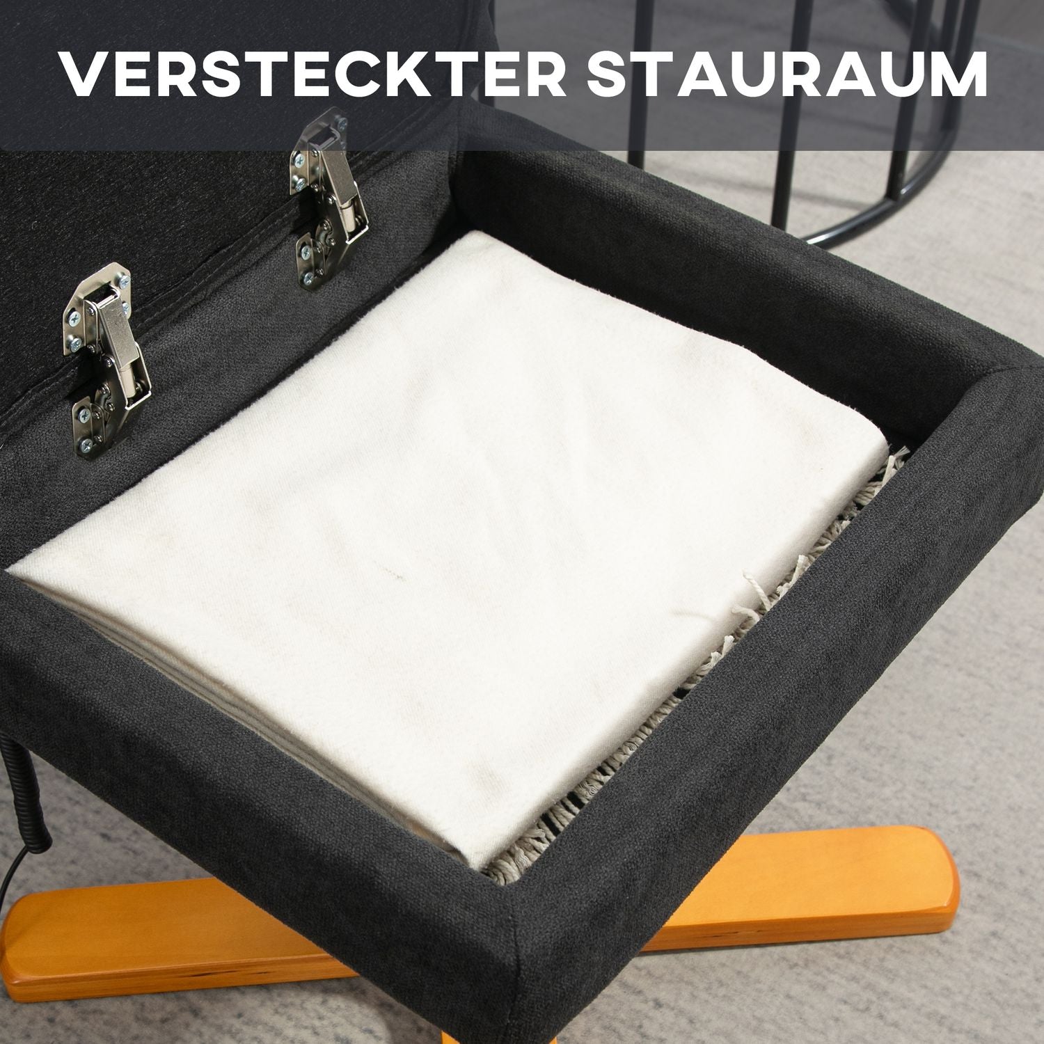 Elektrisk massagefåtölj med fotpall, svart