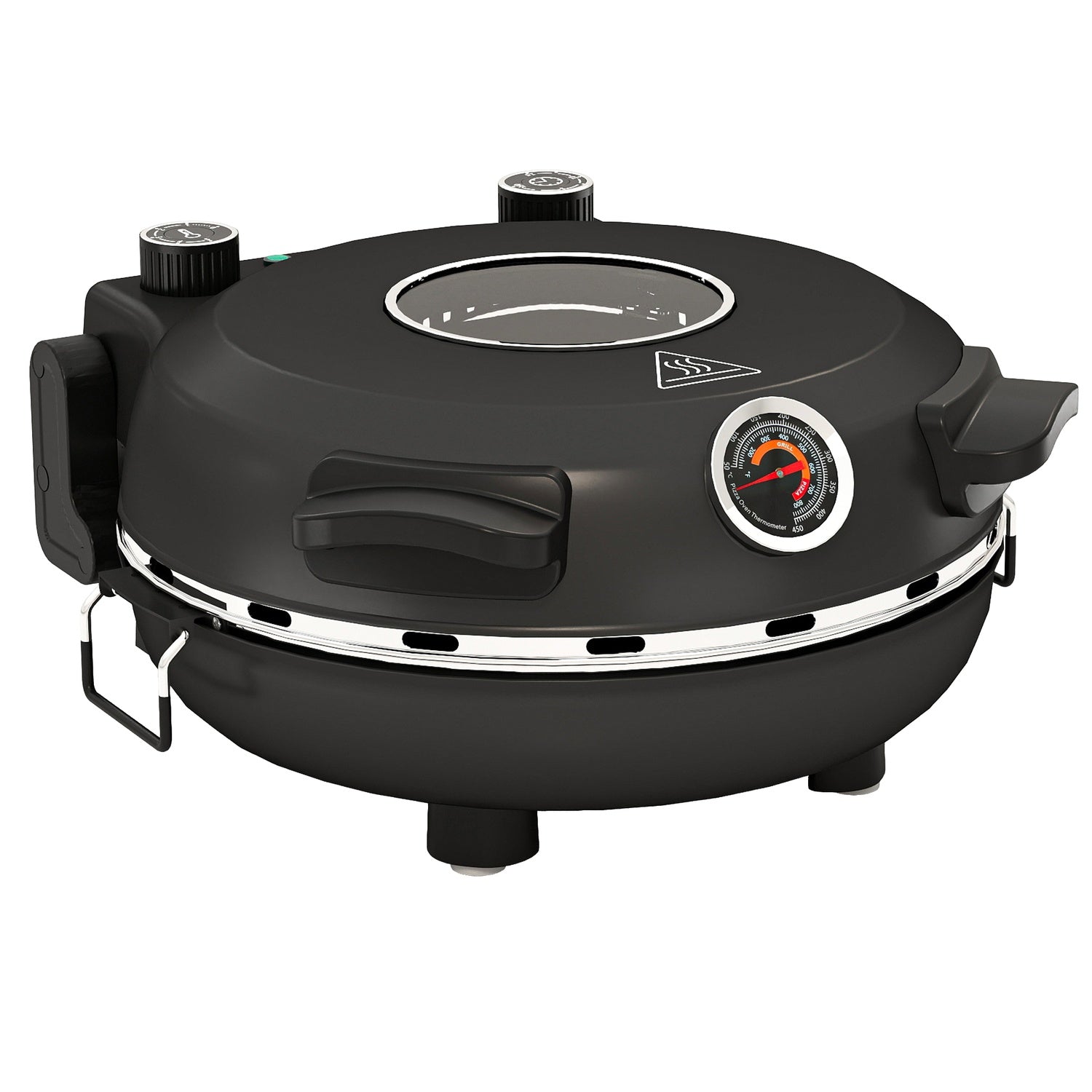 Elektrisk pizzaugn, 430℃, 1200W, 30cm sten, timer