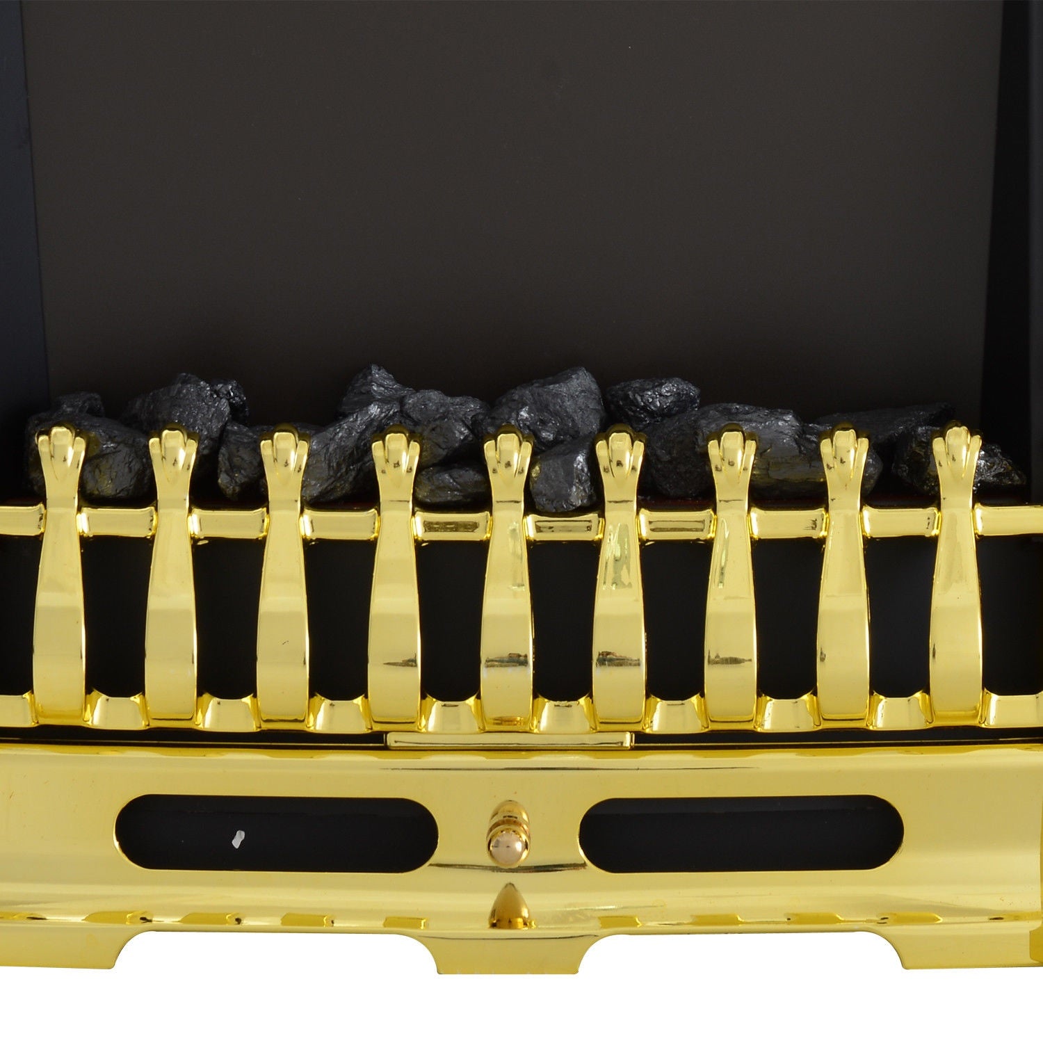 Fristående Elspis, 1000/2000W, Guld, Flameffekt