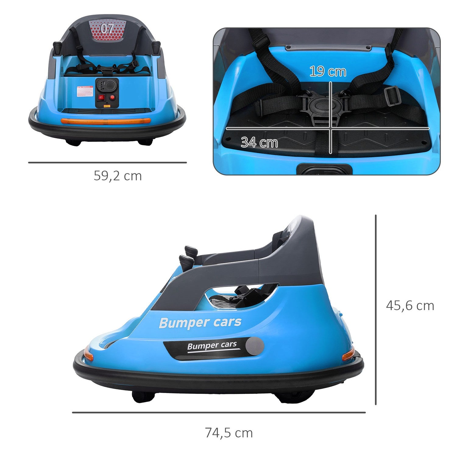 Elektrisk stötfångarbil för barn med 360° Spin & Lights