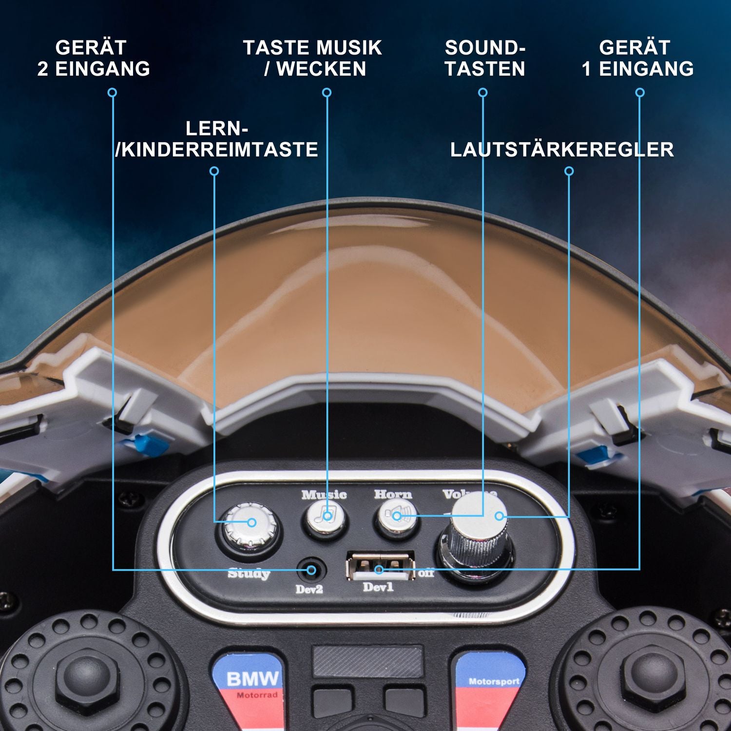 Elektrisk trehjuling för barn – 6V, 3 musiklägen, 2,5 km/h