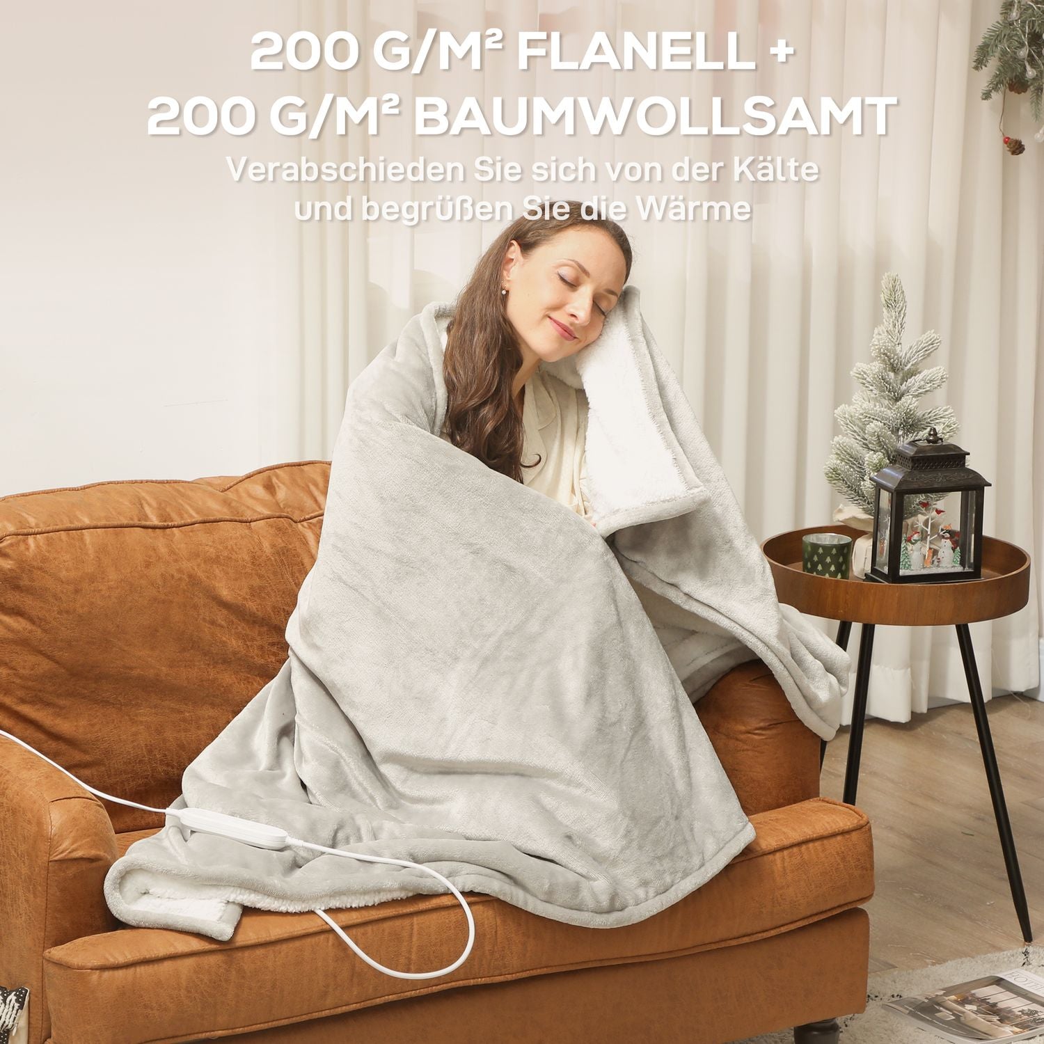 Elektrisk värmefilt 180x130 cm, 10 värmenivåer, timer