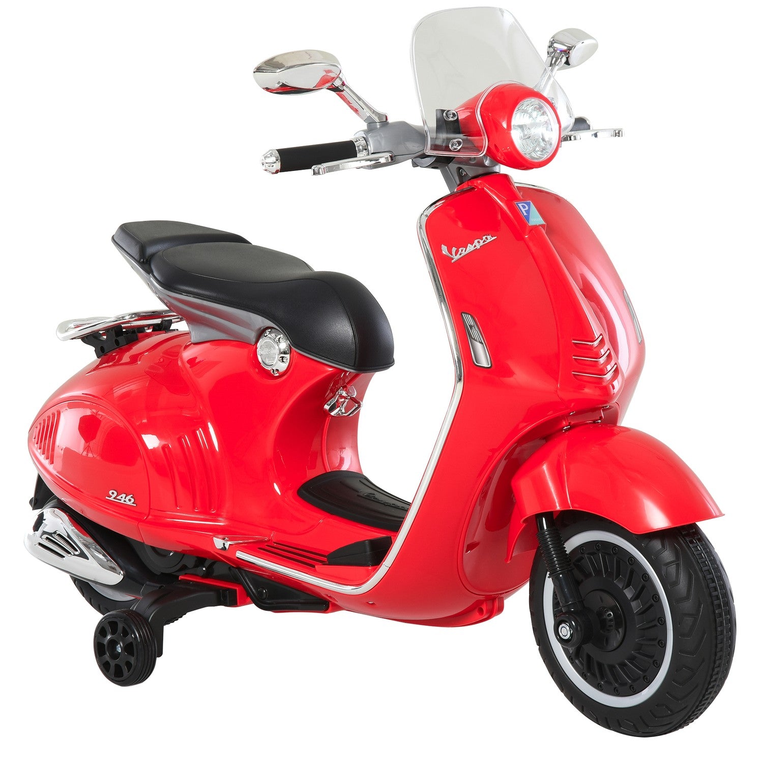 Elmotorcykel för barn med MP3 & lampor, röd