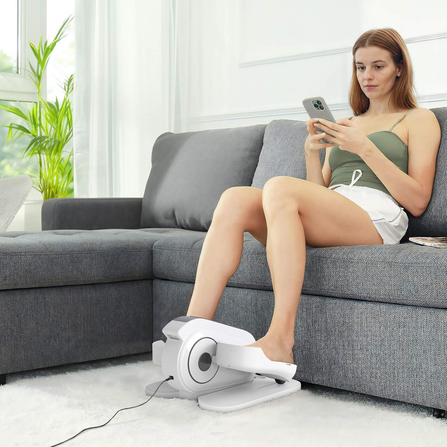 Ellipstränare under skrivbordet med 10 hastighetsnivåer och LCD