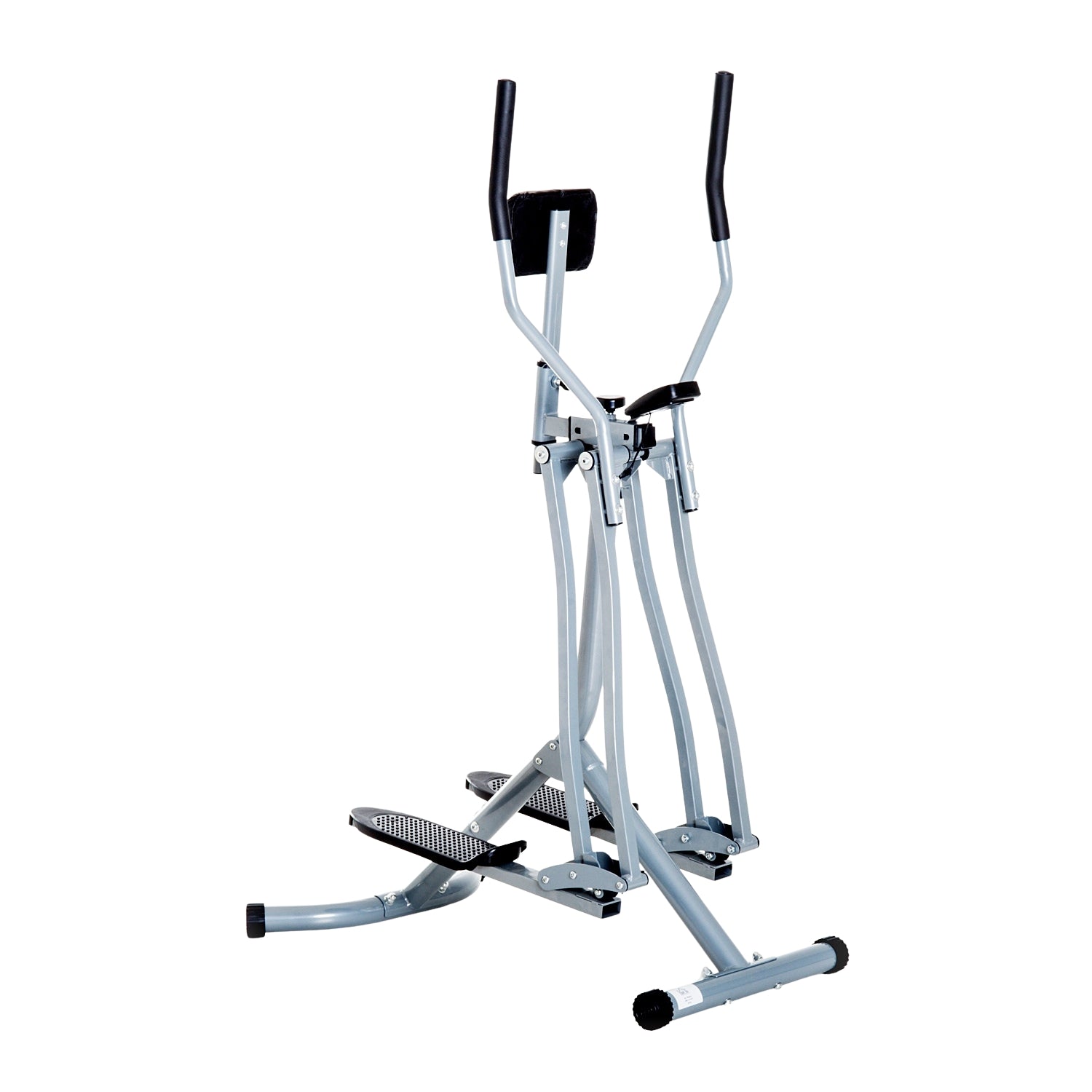 Elliptisk crosstrainer – stål, silver, med LCD-skärm
