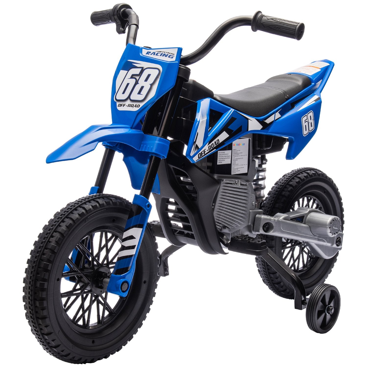 Elmotorcykel för barn, 12V, musik, 3-6 år, blå