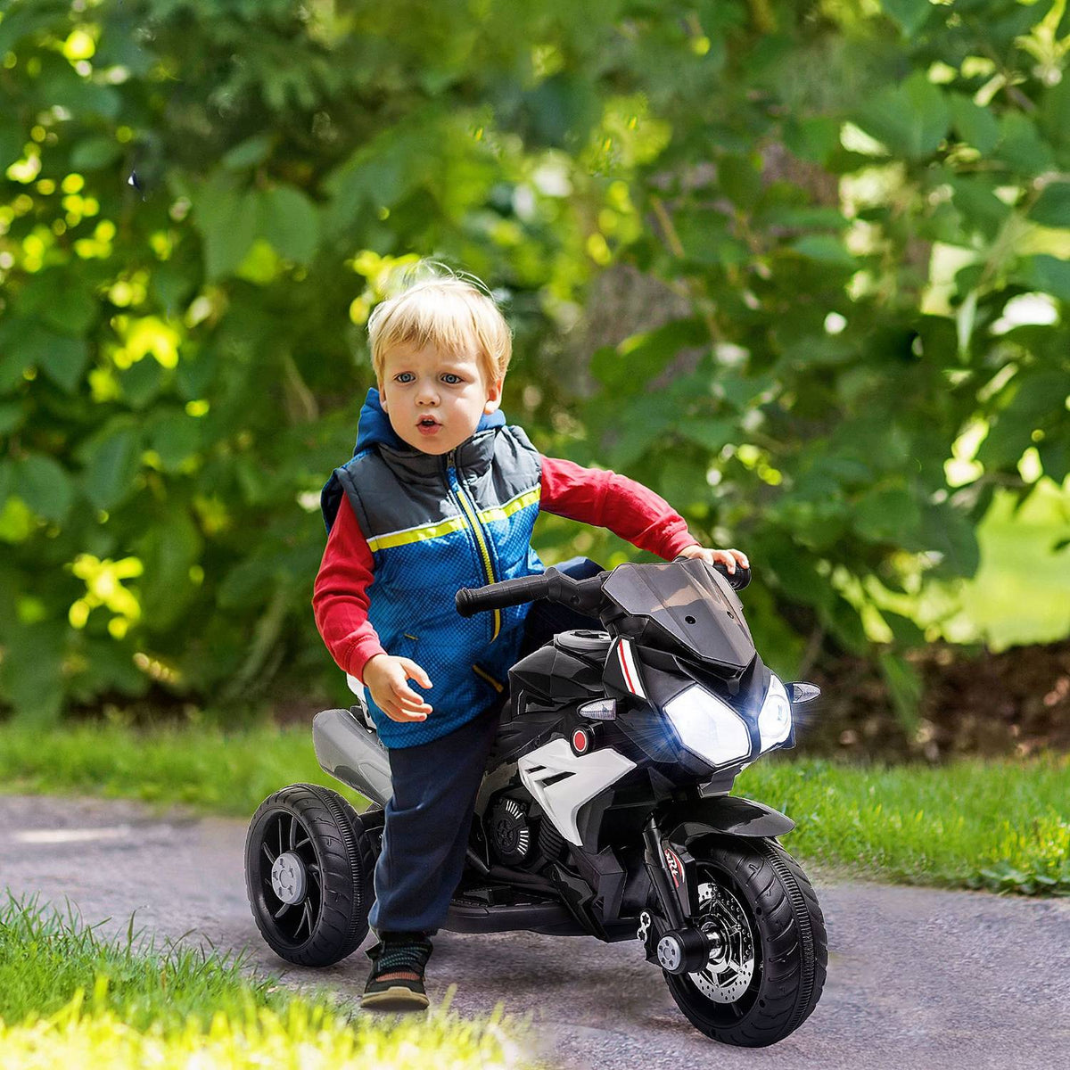 Elektrisk motorsykkel for barn, 3 km/t, lys og lyd, 3–5 år
