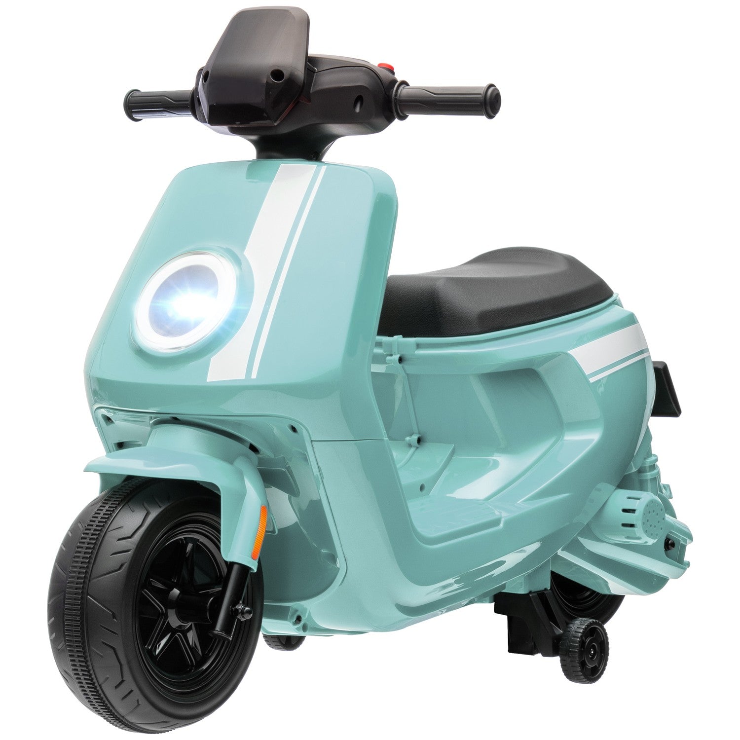 Elmotorcykel för barn 6V med musik och ljus, grön