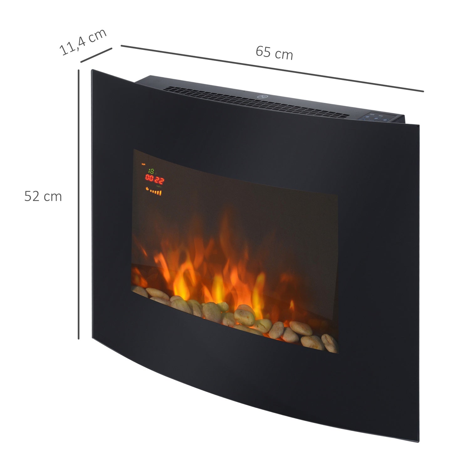 Elektrisk vägg öppen spis 65cm – Mysig Atmosphere Enhancer