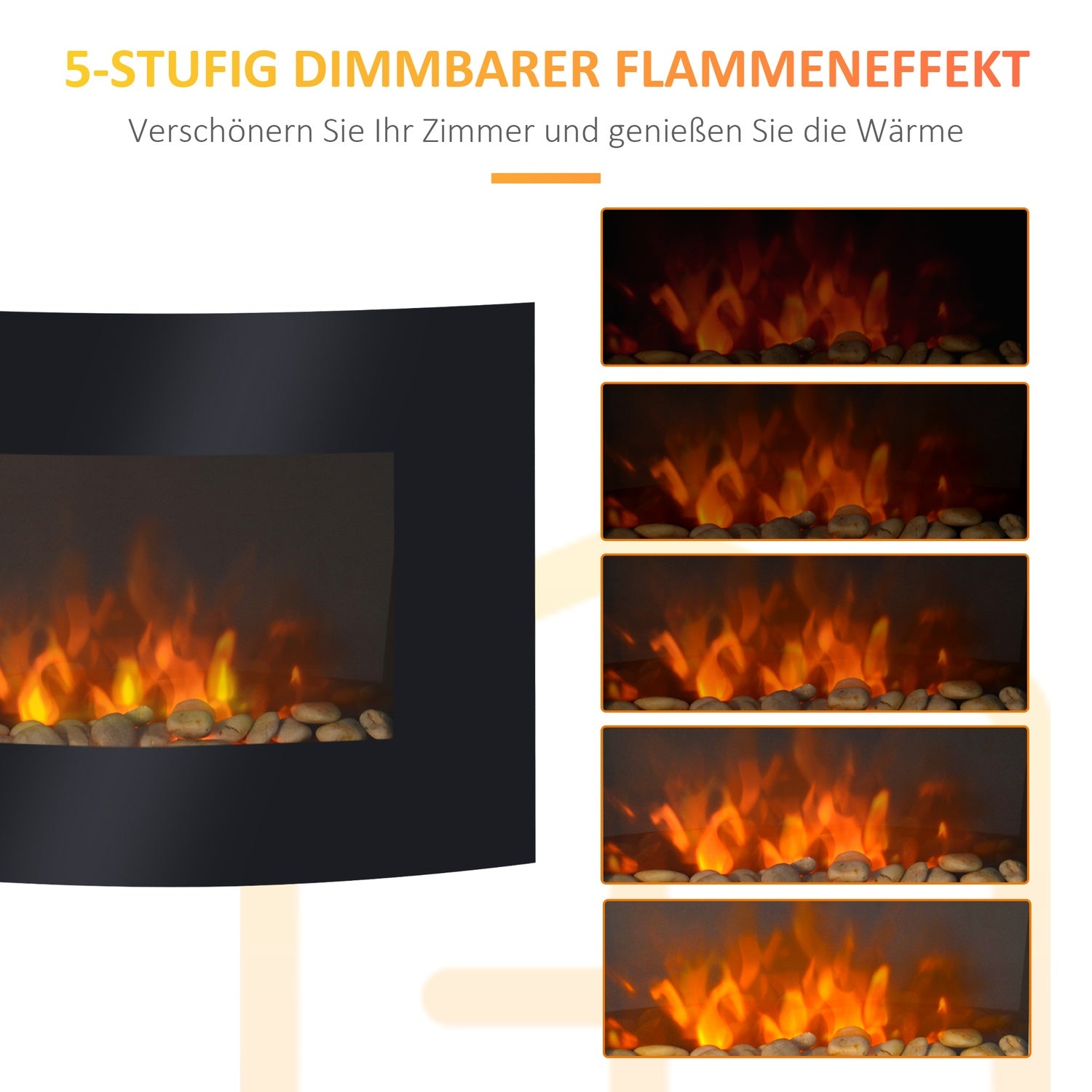 Elektrisk vägg öppen spis 65cm – Mysig Atmosphere Enhancer