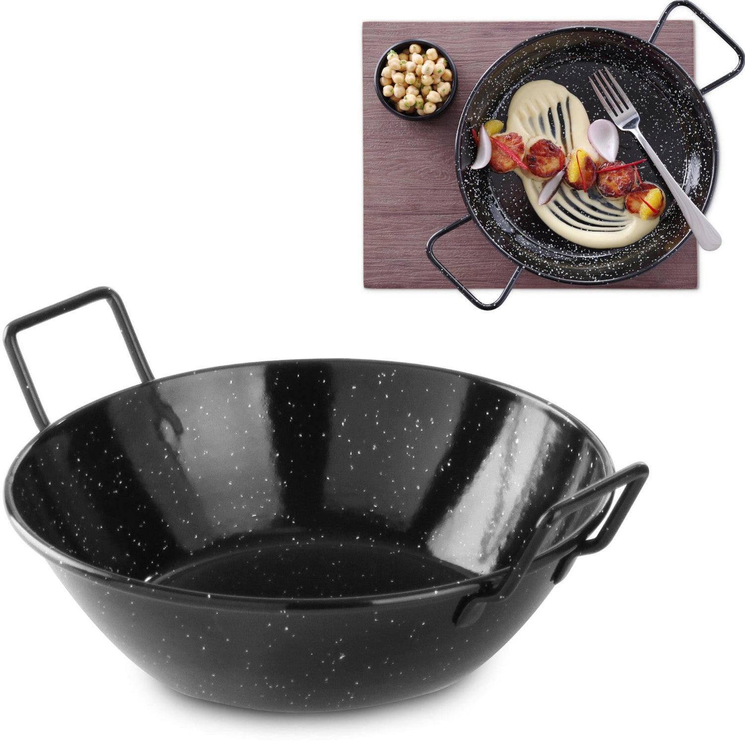 Emaljerad paellaskål, djup diameter. 205x(H)57mm Hendi 622841