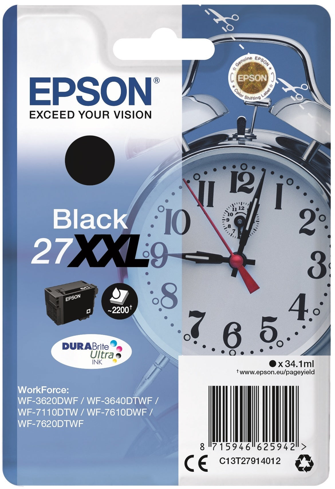 Epson 27XXL - bläckpatron, svart