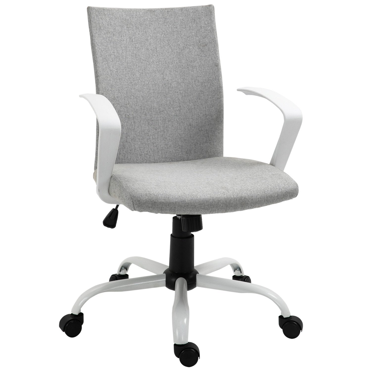 Kontorstol Skrivebordsstol med nettingryggstøtte, vippefunksjon, nakkestøtte, ergonomisk, 360° svingbare hjul, grå, 61X61X89-99Cm