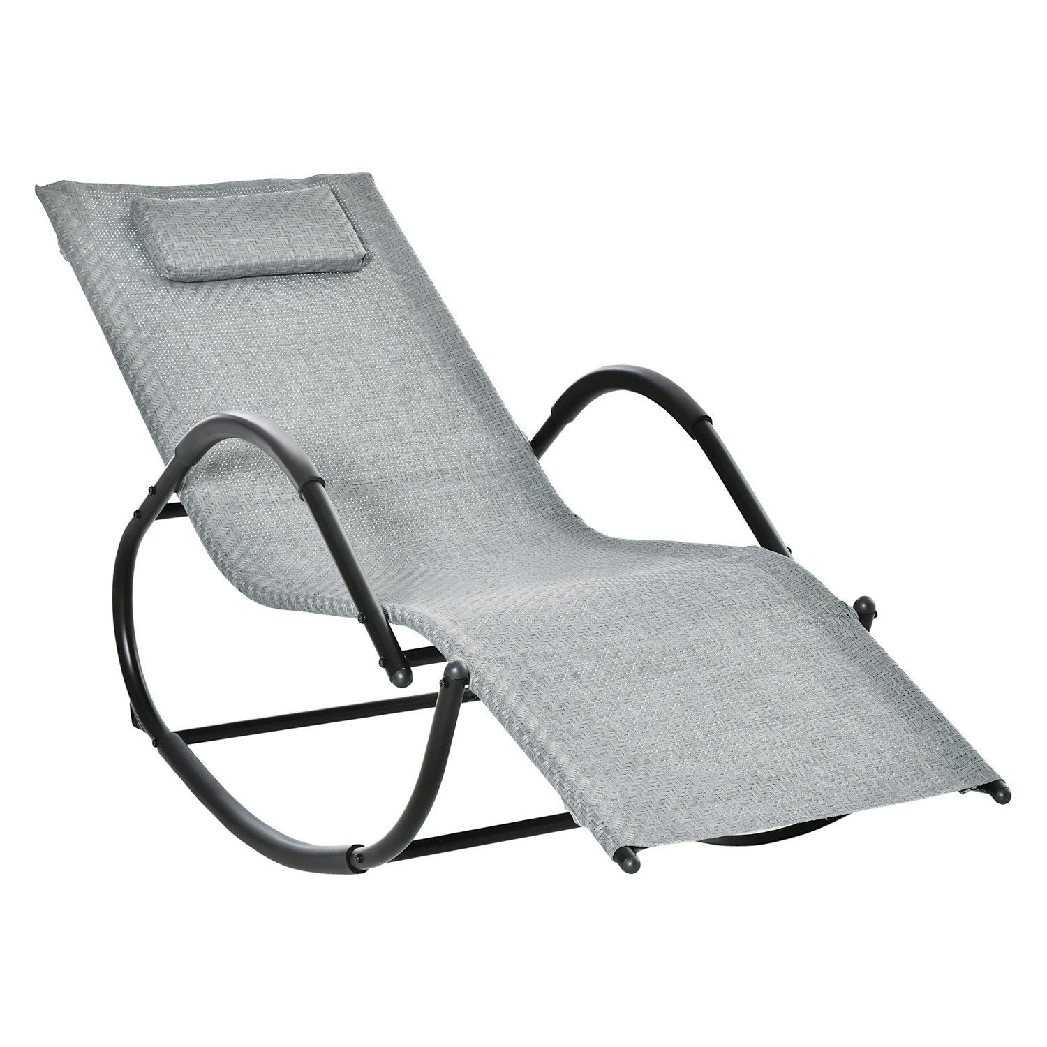 Gyngestol Gyngestol med pute Hageseng Swing Lounger Holder opptil 160 kg Textline Grå 61 X 160 X 79 Cm