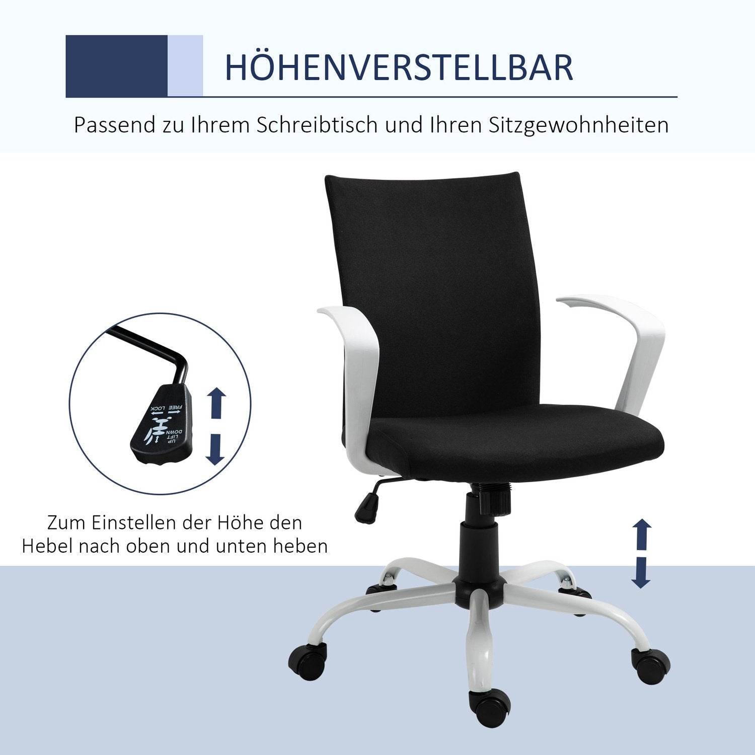 Kontorstol Skrivebordsstol Nettingryggstøtte med tiltfunksjon Nakkestøtte Ergonomisk 360° svingbare hjul Skum Nylon Svart 61X61X89-99Cm