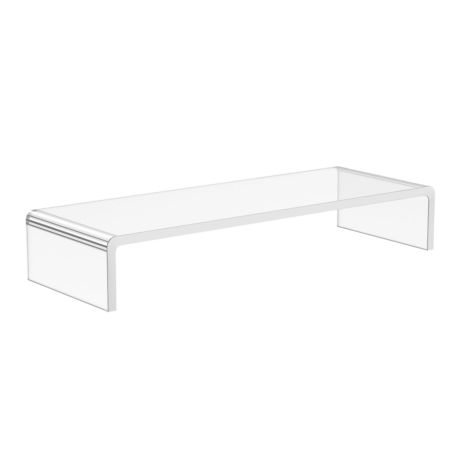 Ergonomiskt monitorstativ i akryl, Transparent, 53x19x9cm