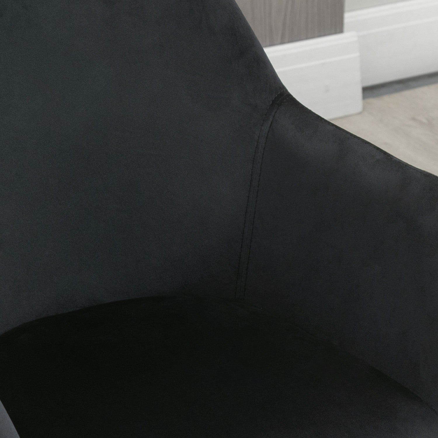 Ergonomiska svarta köksstolar Set om 2, trä & polyester