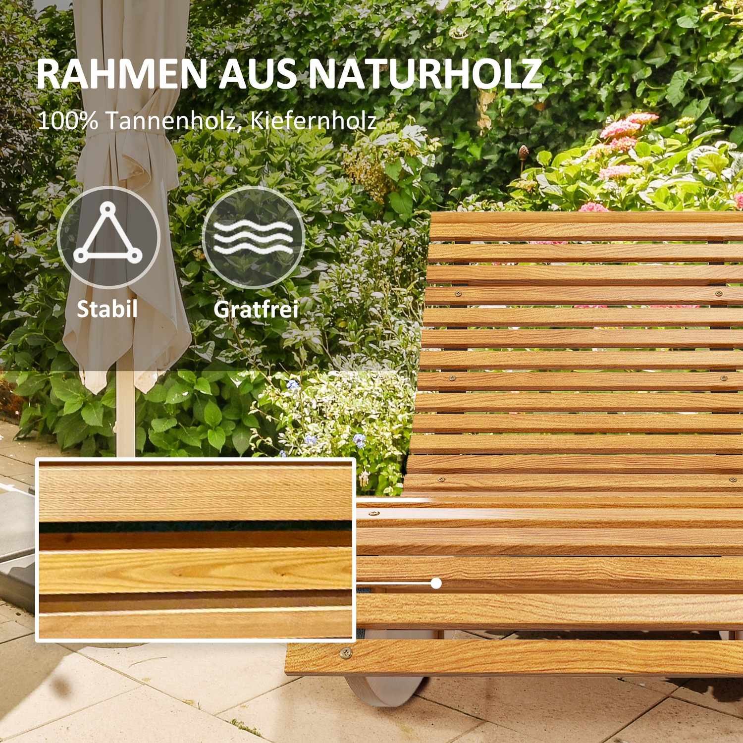 Ergonomisk gungstol i trä, teak, kapacitet 120 kg