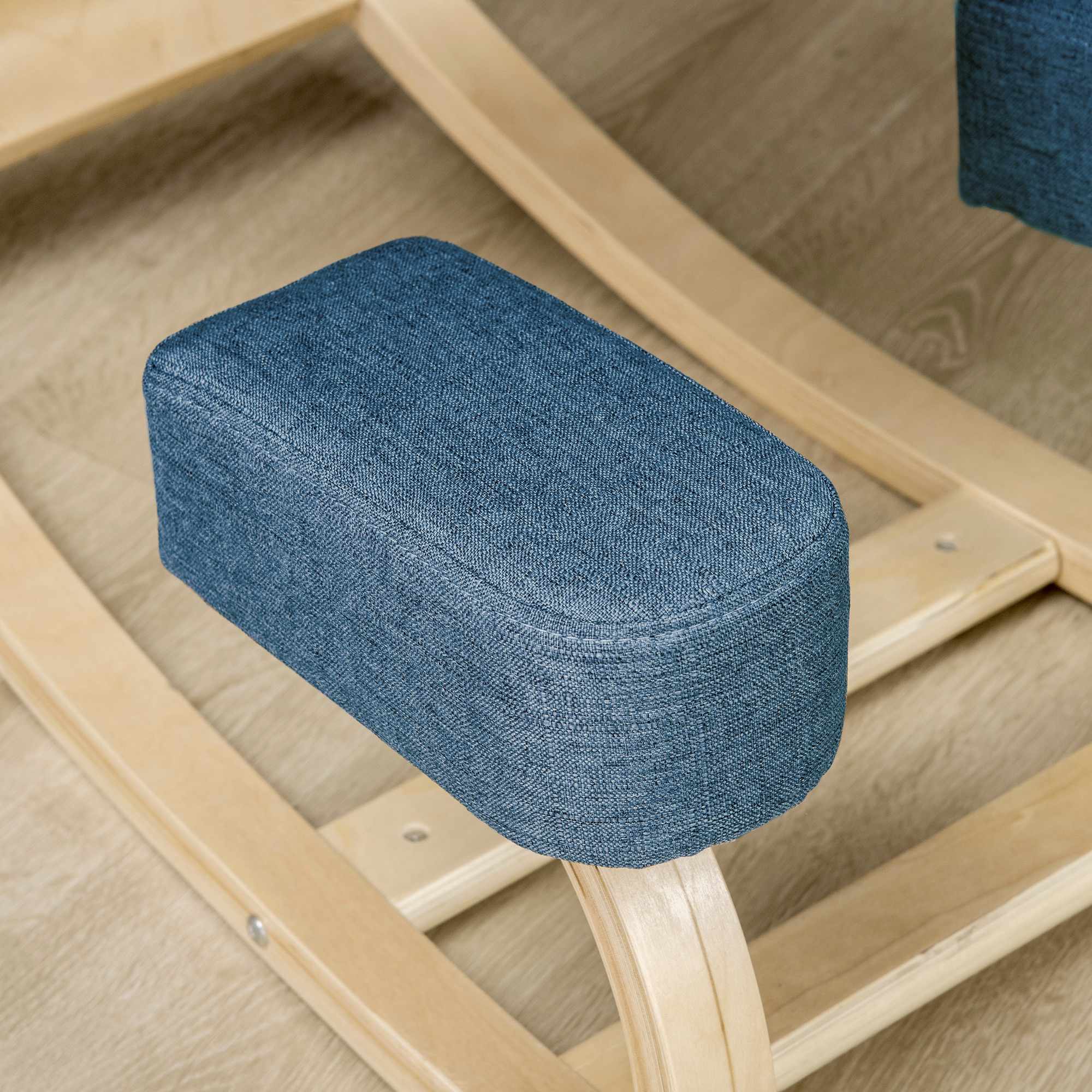 Ergonomisk knäböjstol, björkträ, 120 kg kapacitet, blå