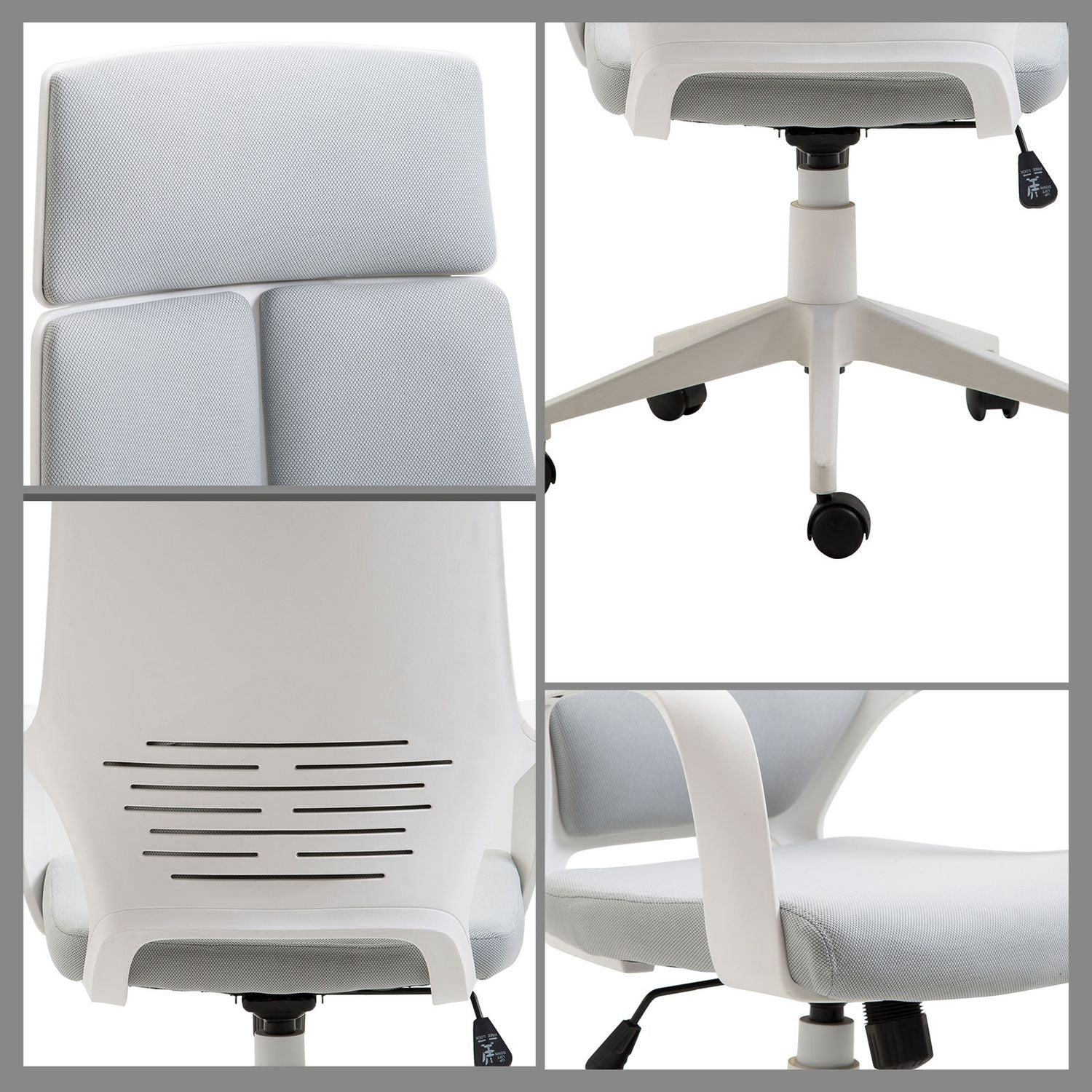 Ergonomisk kontorsstol, hög rygg, justerbar höjd