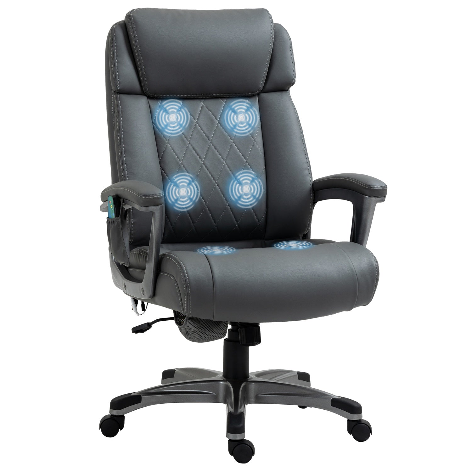 Ergonomisk kontorsstol i grått konstläder med massage
