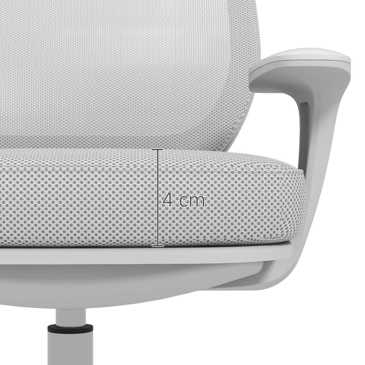 Ergonomisk kontorstol, justerbar høyde, grå, 360° dreibar