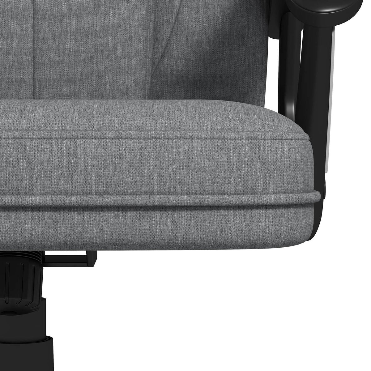 Ergonomisk kontorstol – justerbar høyde, grått lin, nakkestøtte