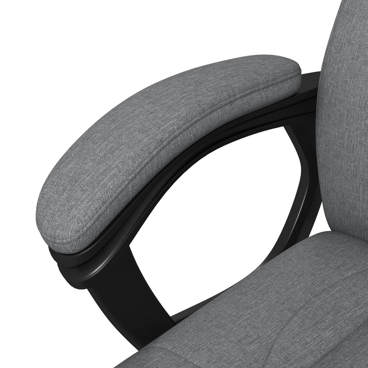 Ergonomisk kontorstol – justerbar høyde, grått lin, nakkestøtte