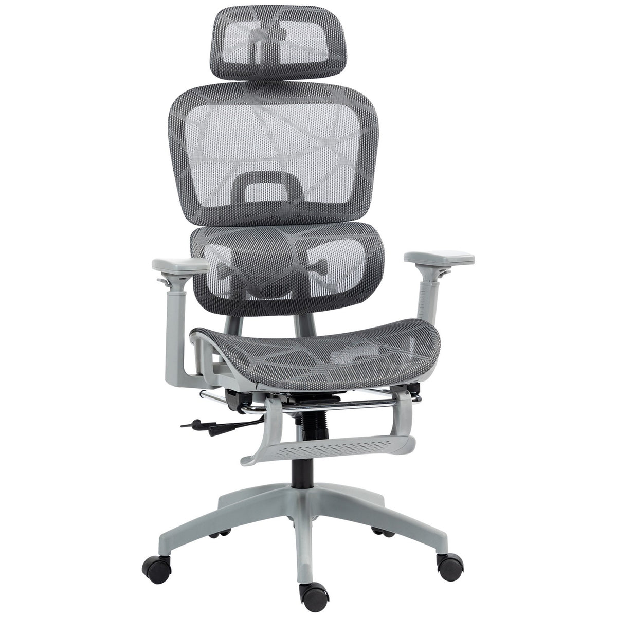 Ergonomisk kontorsstol med fotstöd, lutande ryggstöd