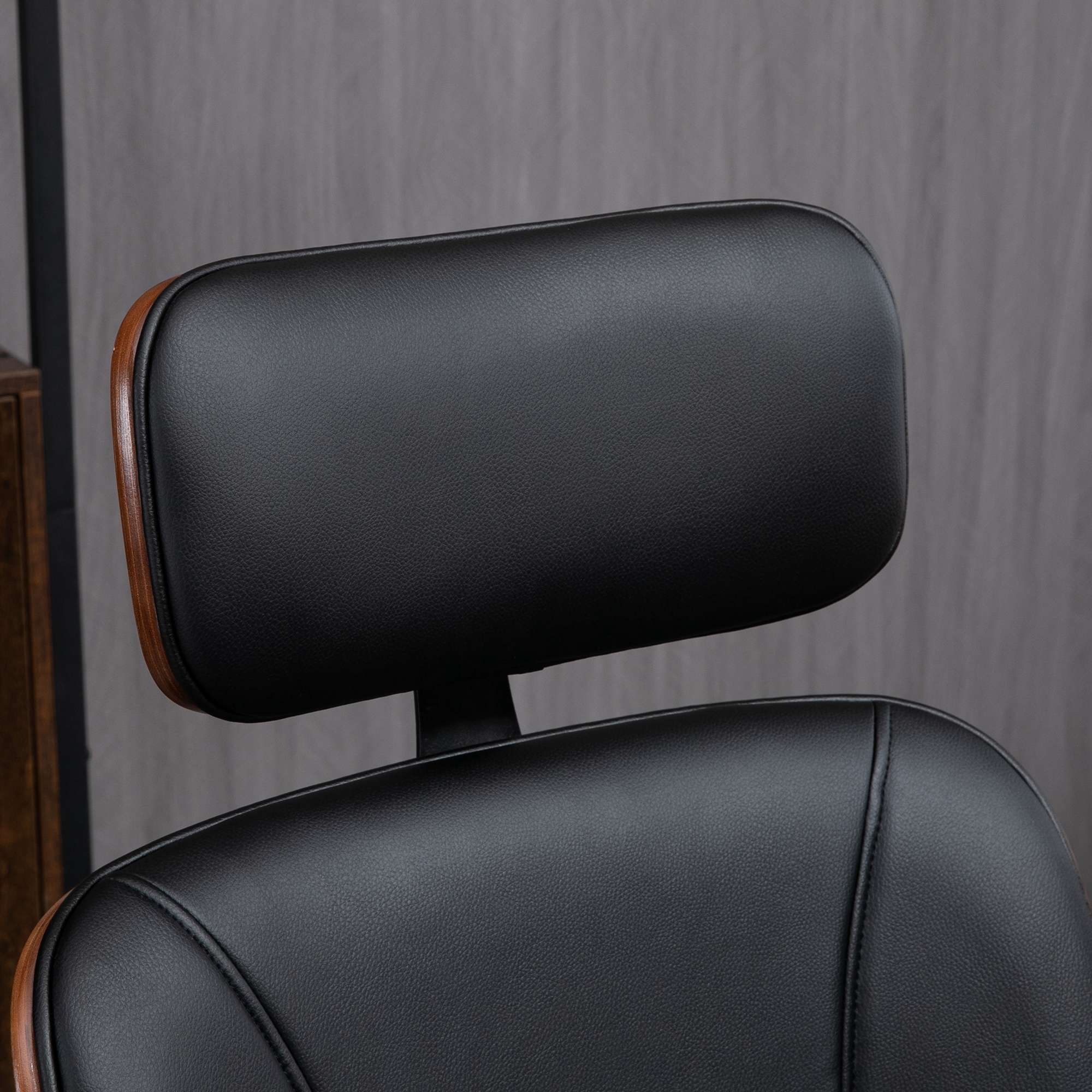 Ergonomisk kontorsstol med högt ryggstöd, svart