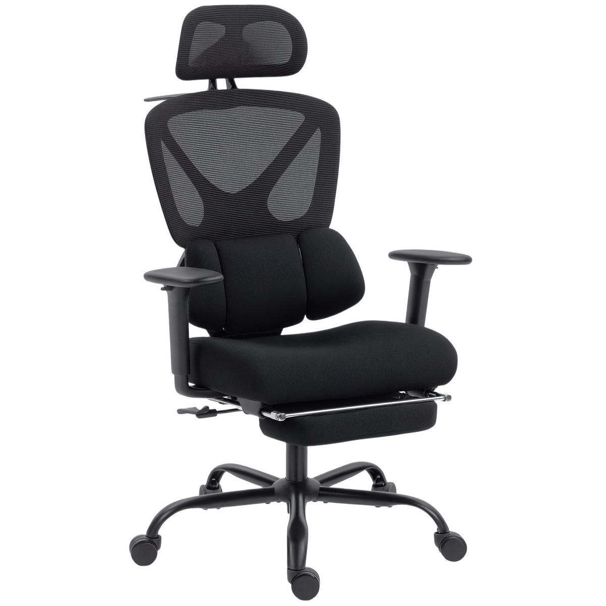 Ergonomisk kontorsstol med nät, ländryggsstöd, justerbart nackstöd