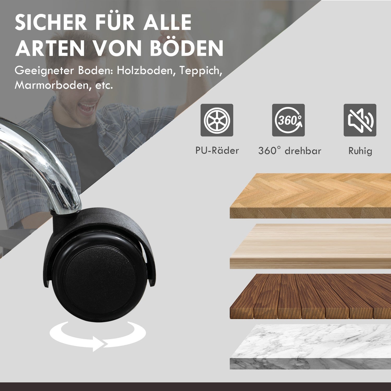 Ergonomisk kontorsstol med vibrationsmassage & värme