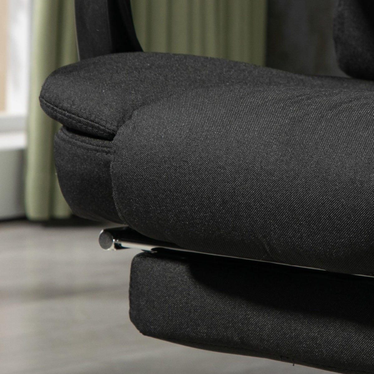 Ergonomisk massasjekontorstol, liggende med fotstøtte, svart