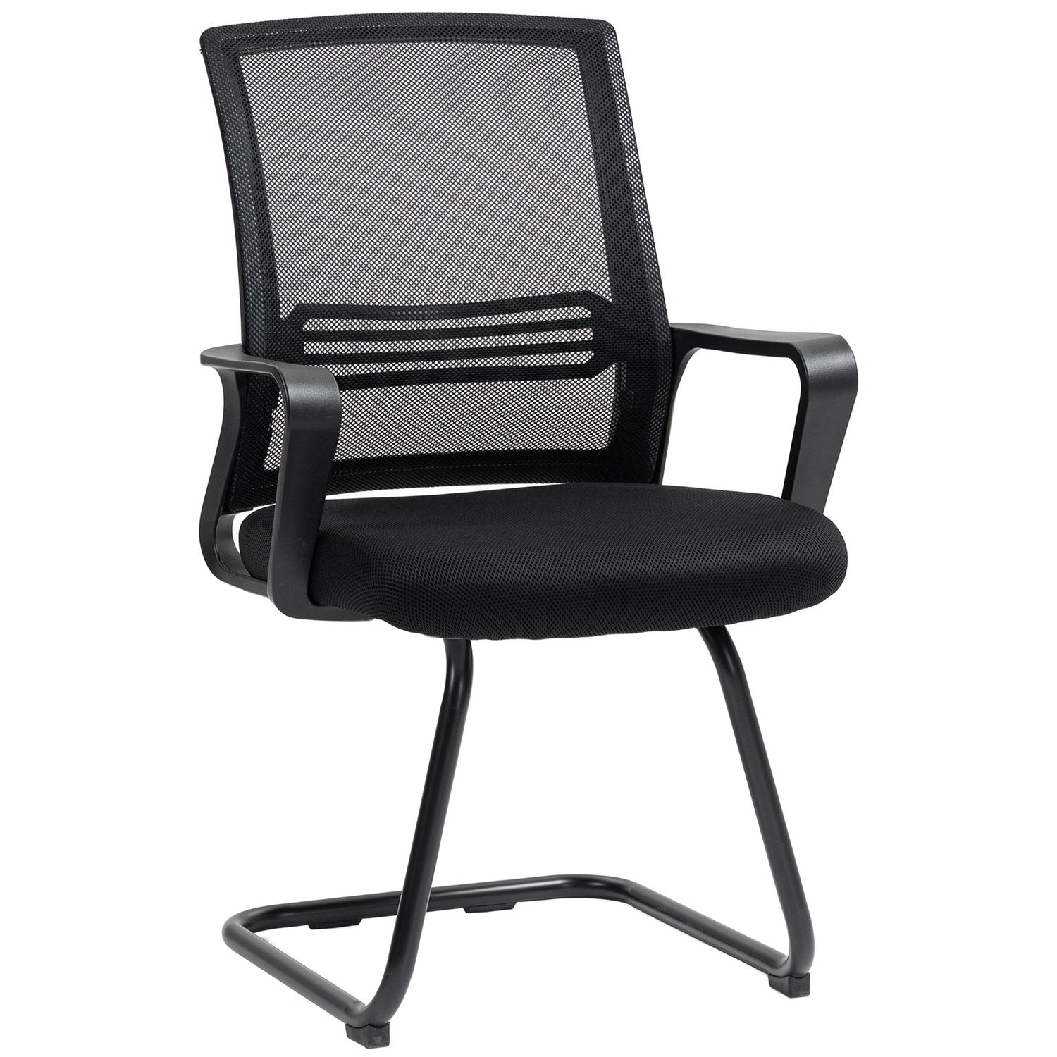 Ergonomisk nätstol, skum, metallben, svart