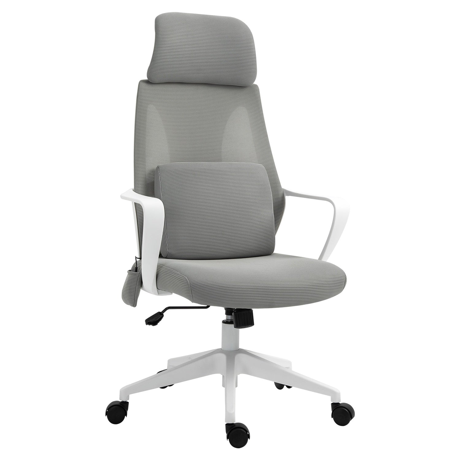 Ergonomisk spelstol med massage, vridbar, grå nylon