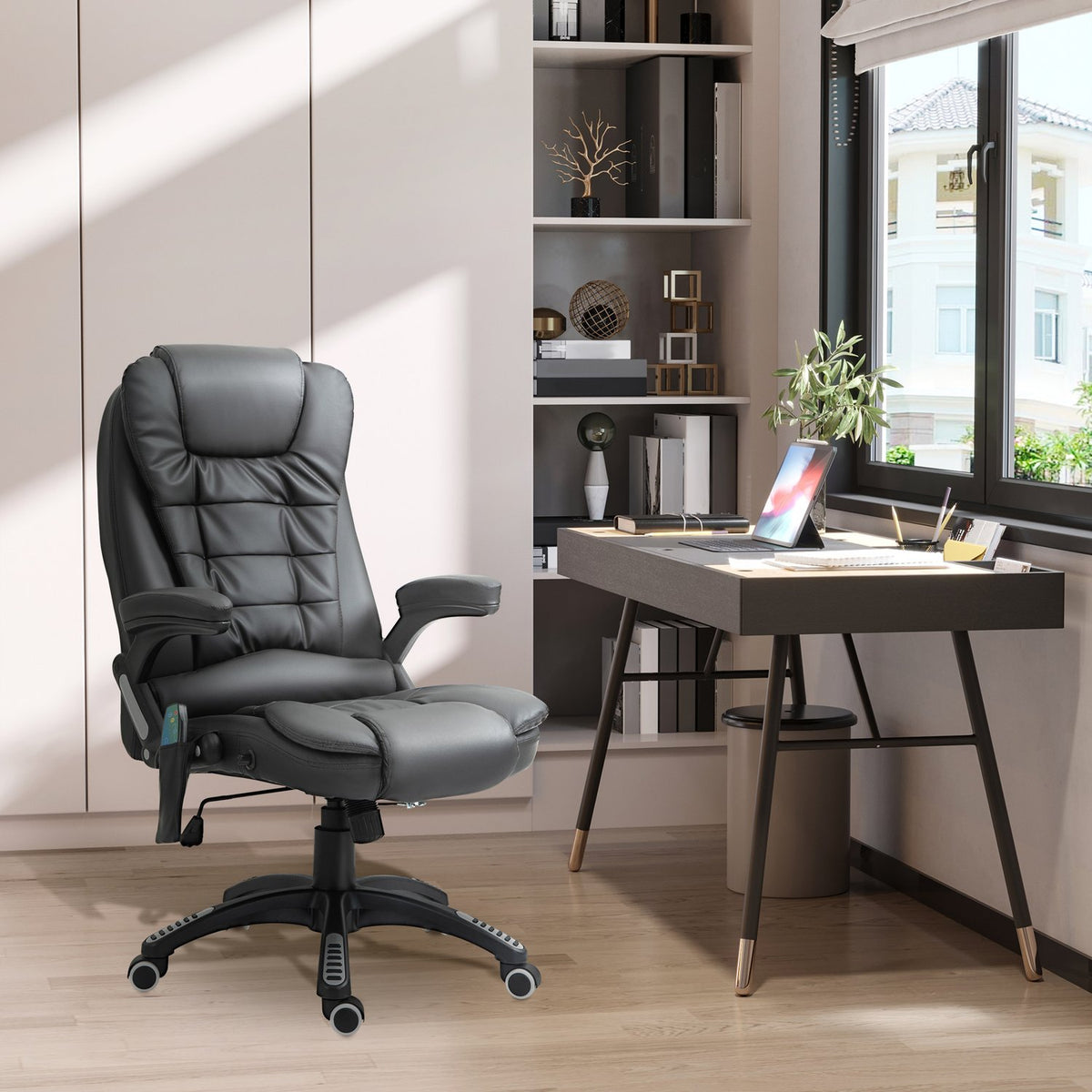 Executive kontorstol, massasje & varme, kunstskinn
