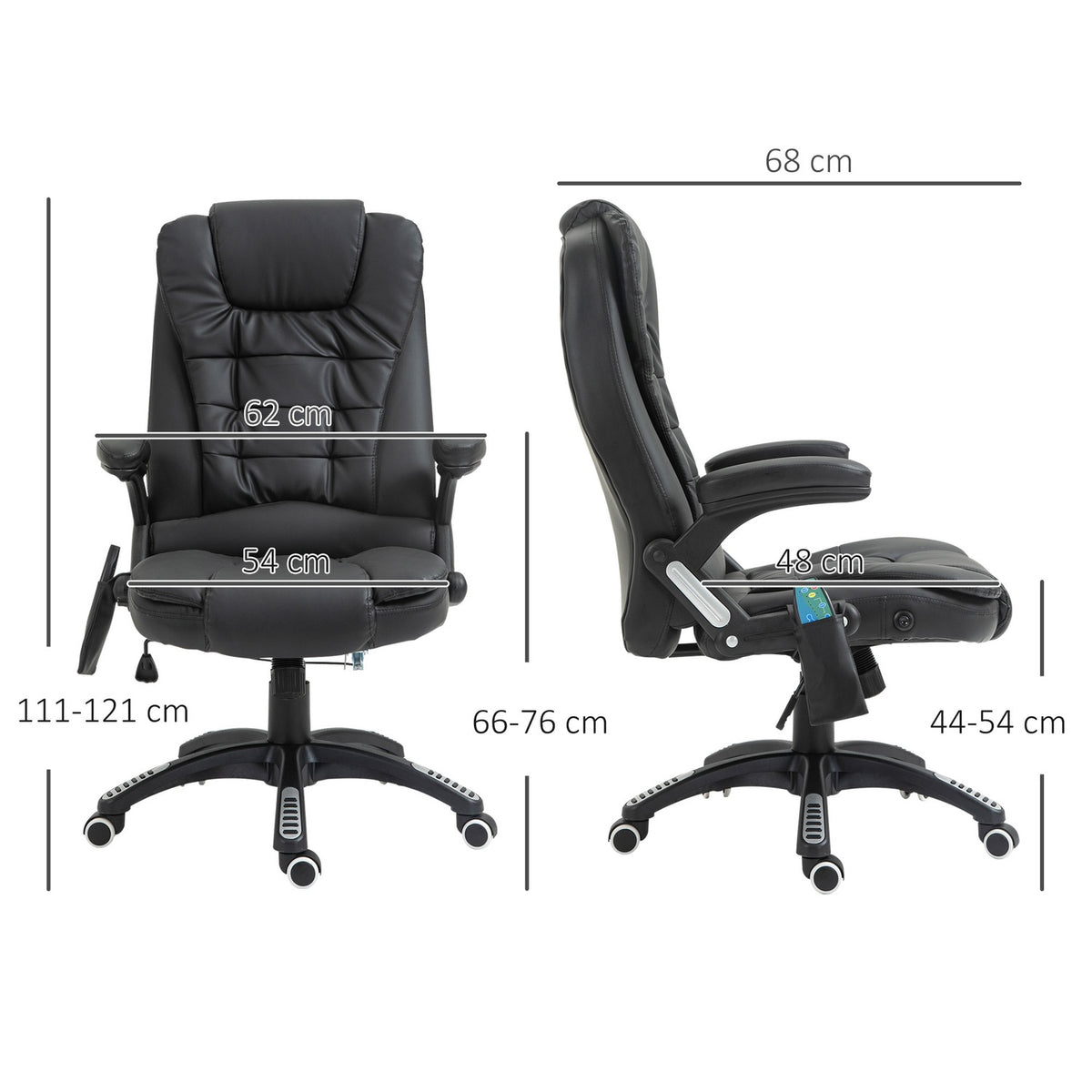 Executive kontorstol, massasje & varme, kunstskinn
