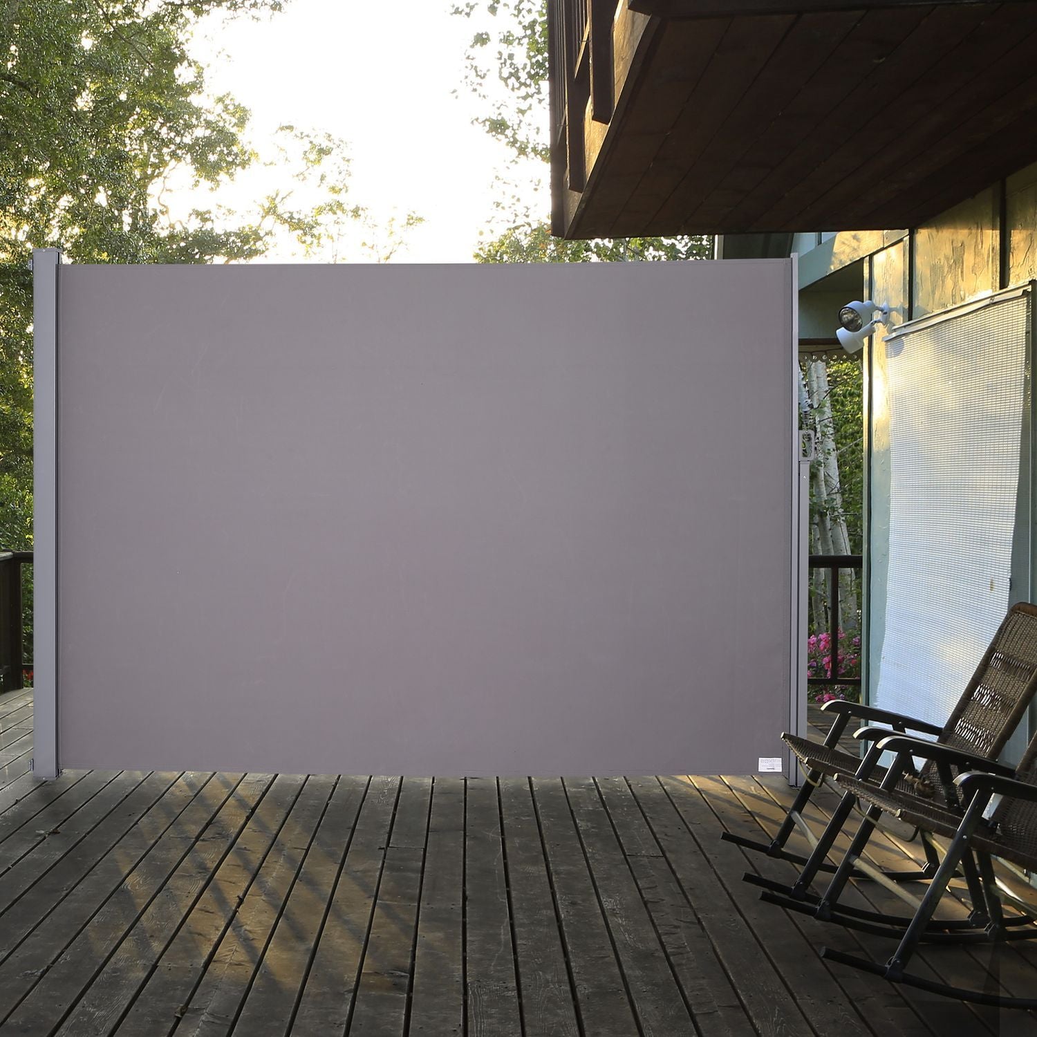 Sidemarkise Privacy Screen Solbeskyttelse Side Rullegardin Privacy Screen Polyester Grå 300X200Cm