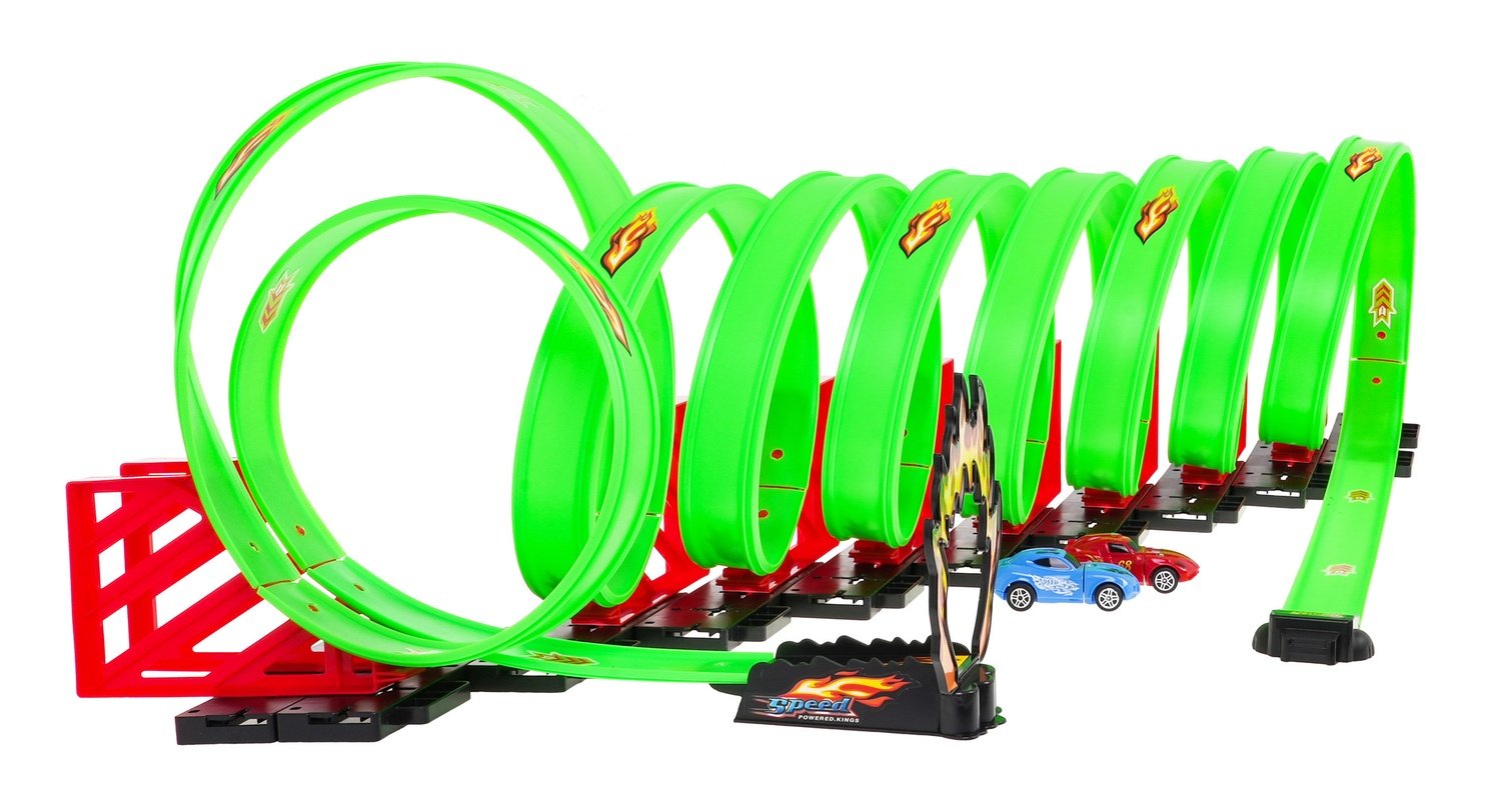 Extreme Race Track Set med loopar & 2 Pull-Back bilar