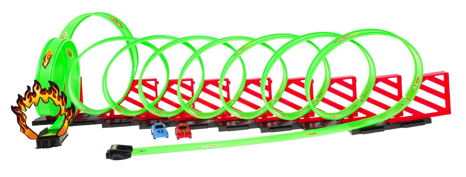 Extreme Race Track Set med loopar & 2 Pull-Back bilar